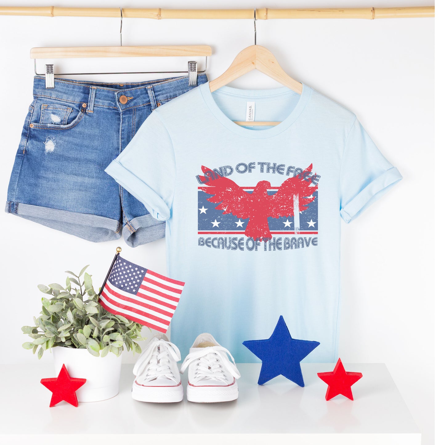 Land Of The Free Eagle | Short Sleeve Graphic Tee