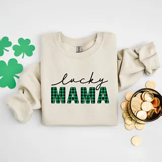 Lucky Mama Buffalo Plaid | Sweatshirt