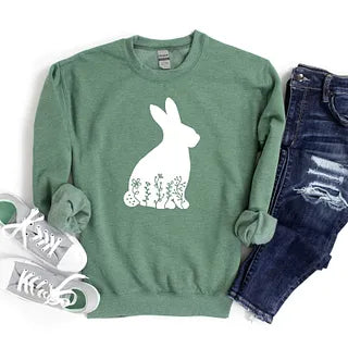 Bunny With Flowers | Sweatshirt