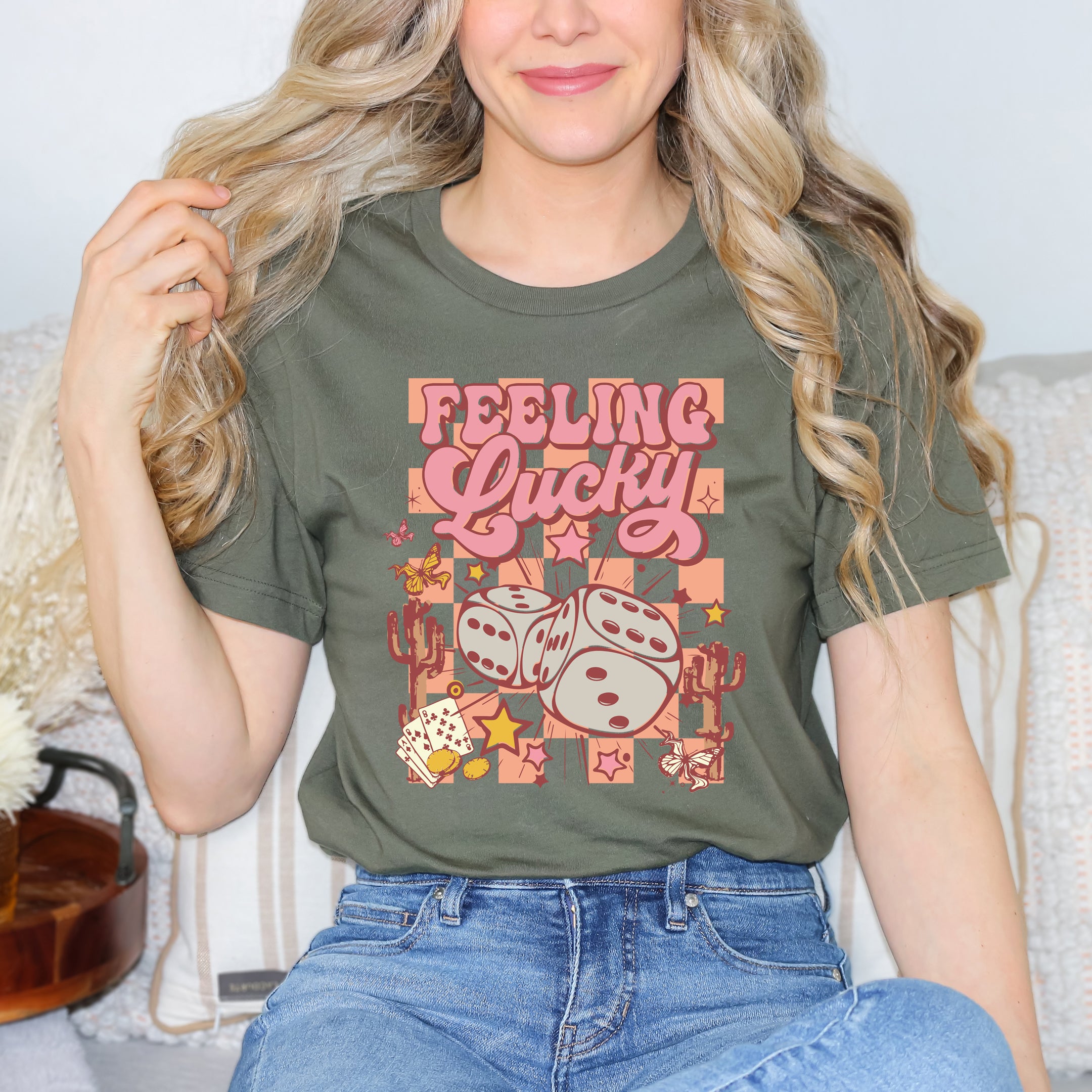 Feeling Lucky Checkered | Short Sleeve Graphic Tee