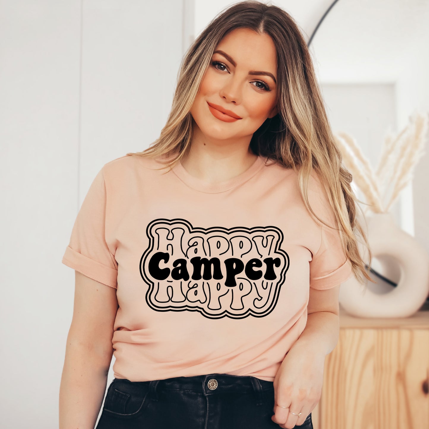 Happy Camper Stacked | Short Sleeve Graphic Tee
