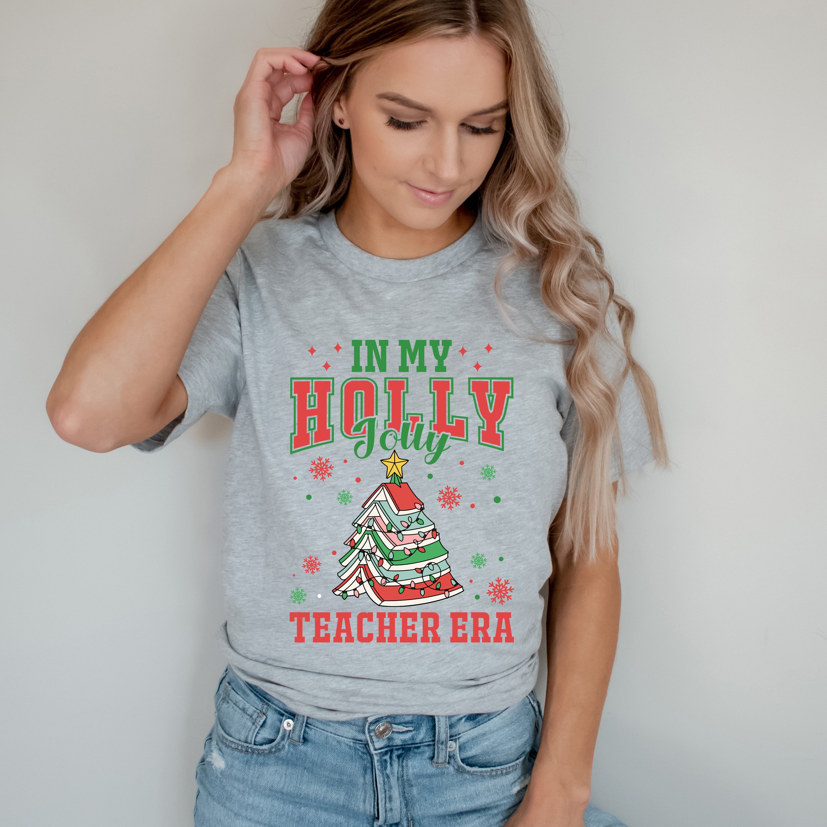 Holly Jolly Teacher Era | Short Sleeve Graphic Tee