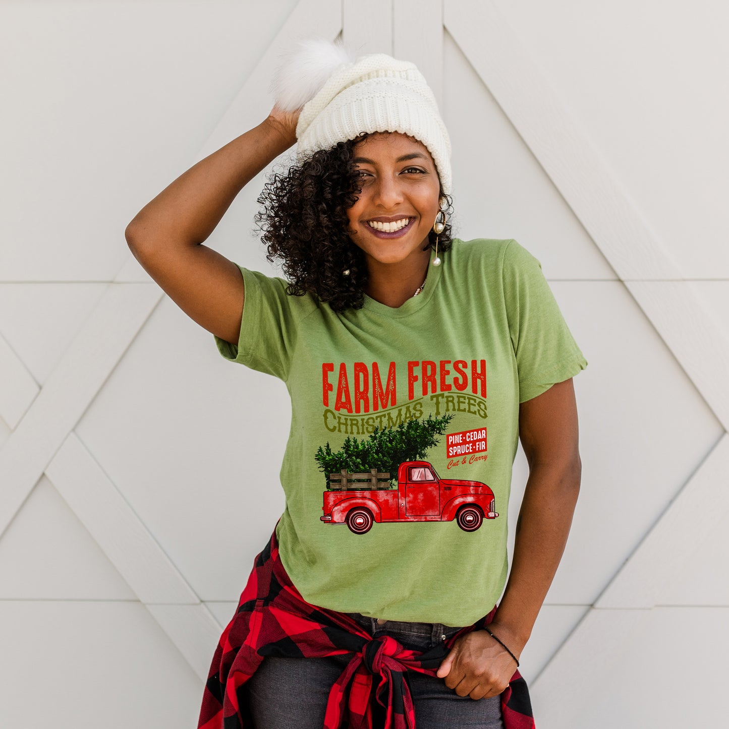 Farm Fresh Christmas Trees Truck | Short Sleeve Graphic Tee