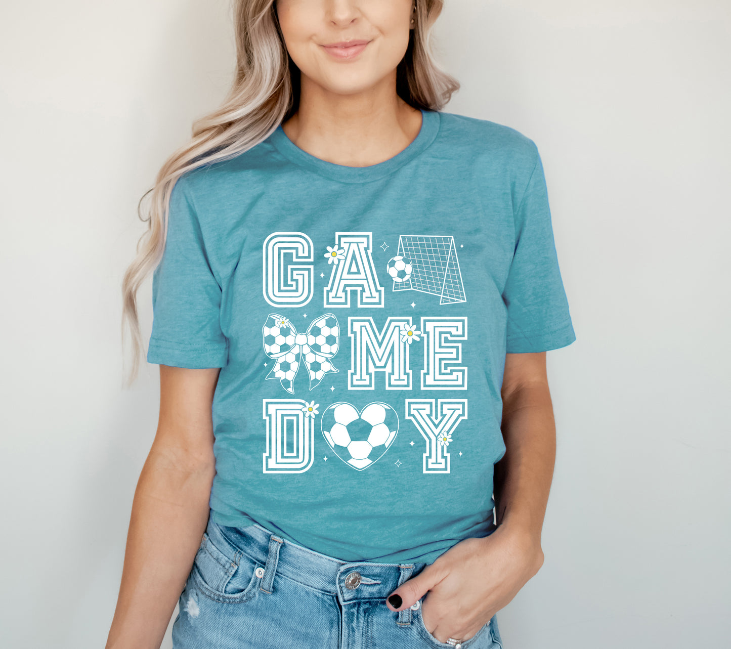 Soccer Game Day Flower | Short Sleeve Graphic Tee