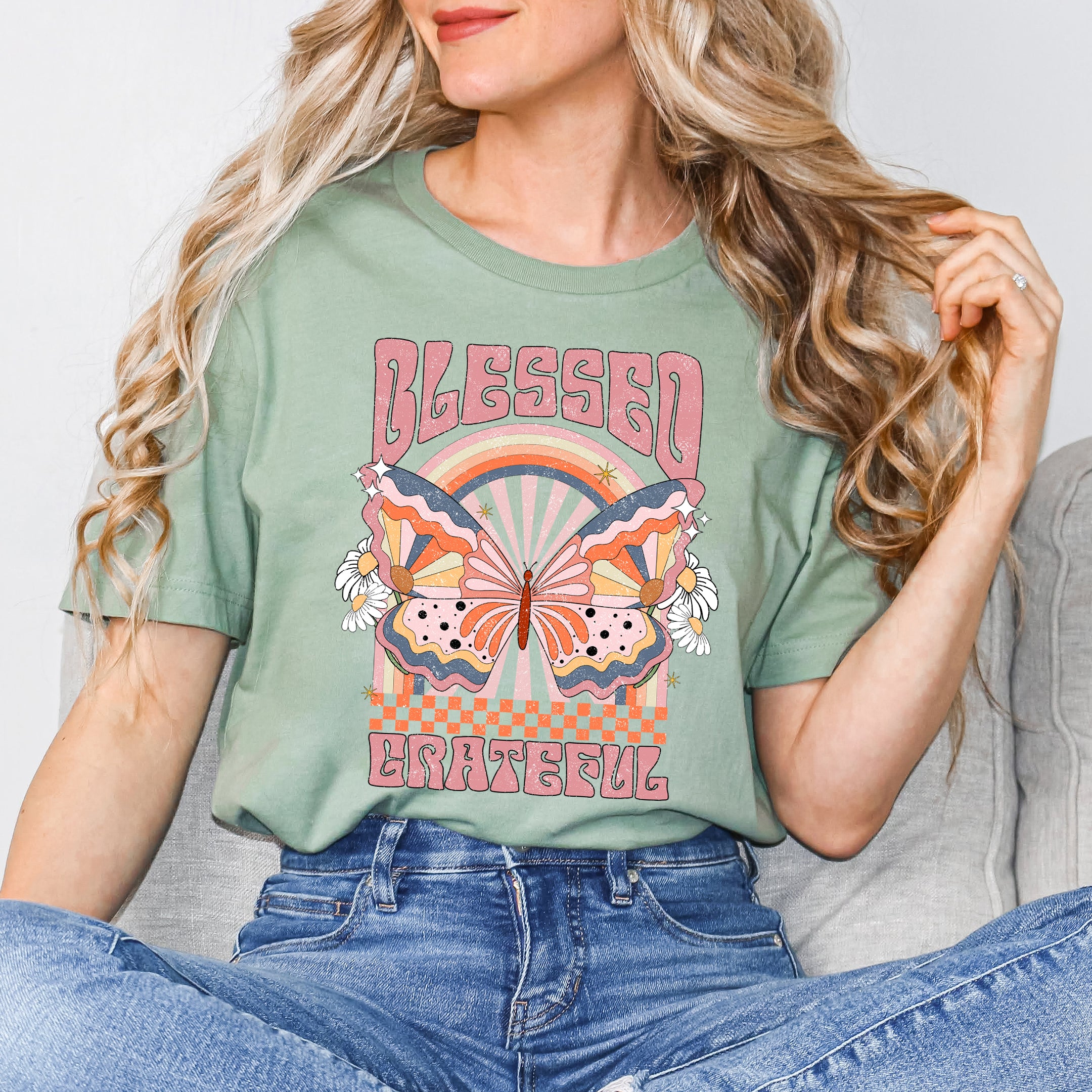 Blessed Grateful Butterfly | Short Sleeve Graphic Tee