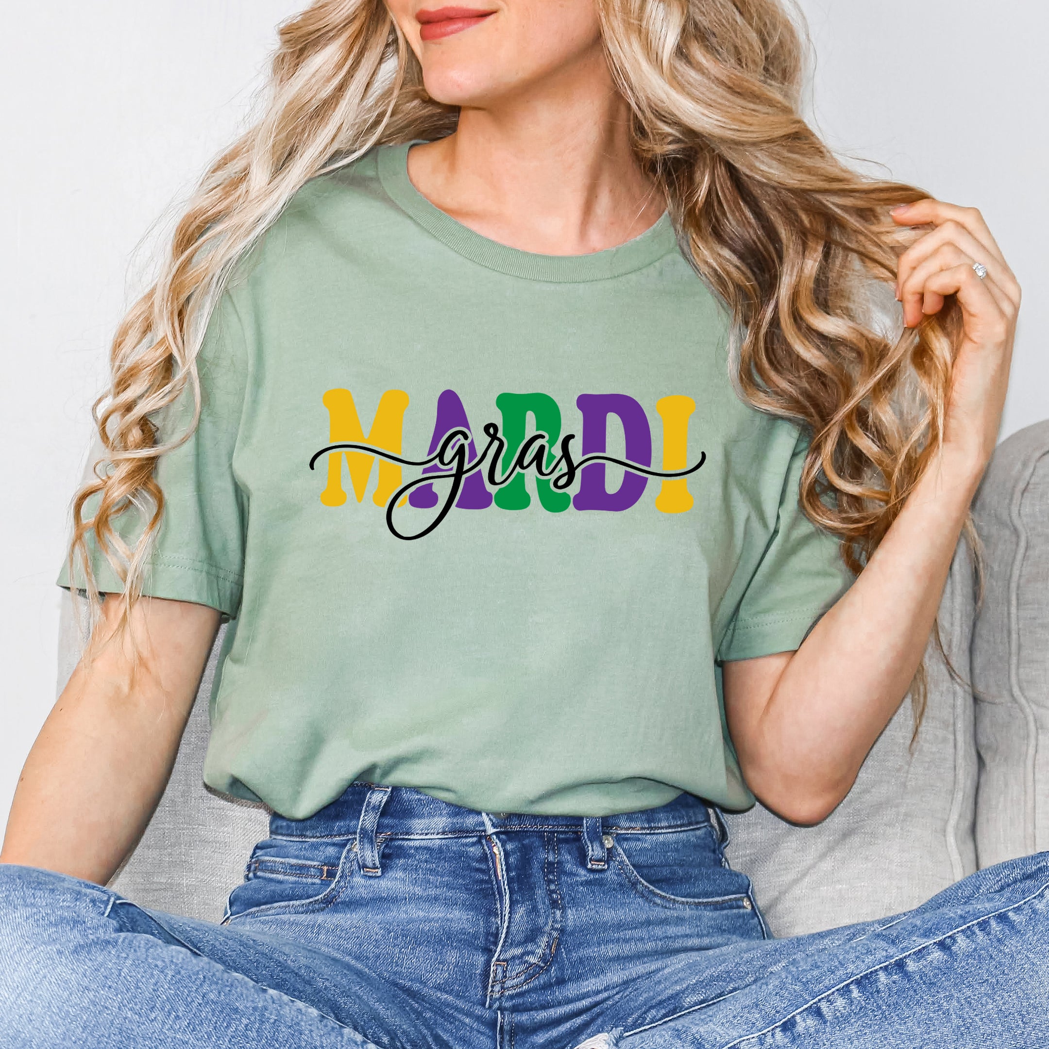 Mardi Gras Script | Short Sleeve Crew Neck