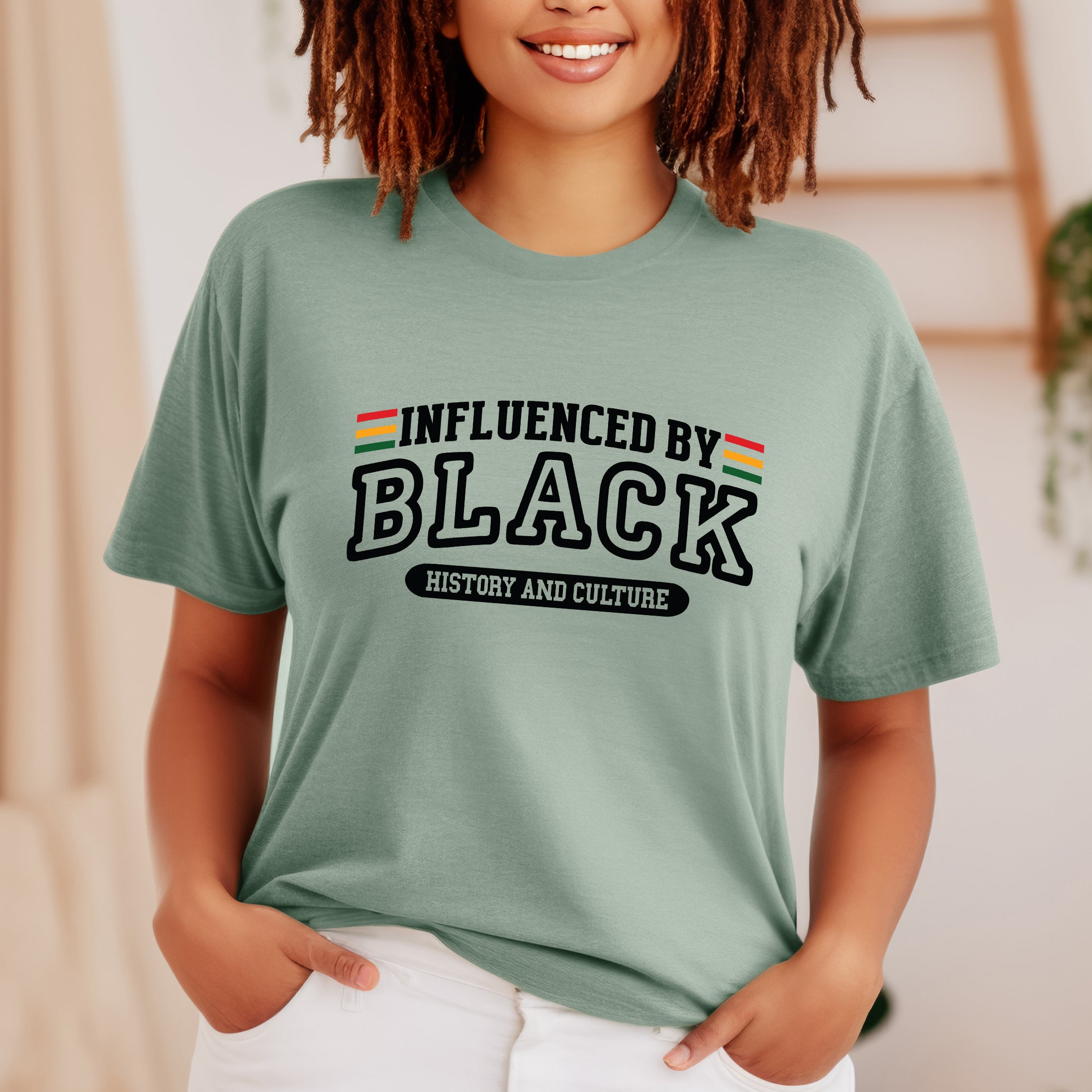 Influenced By Black History And Culture Black | Short Sleeve Graphic Tee