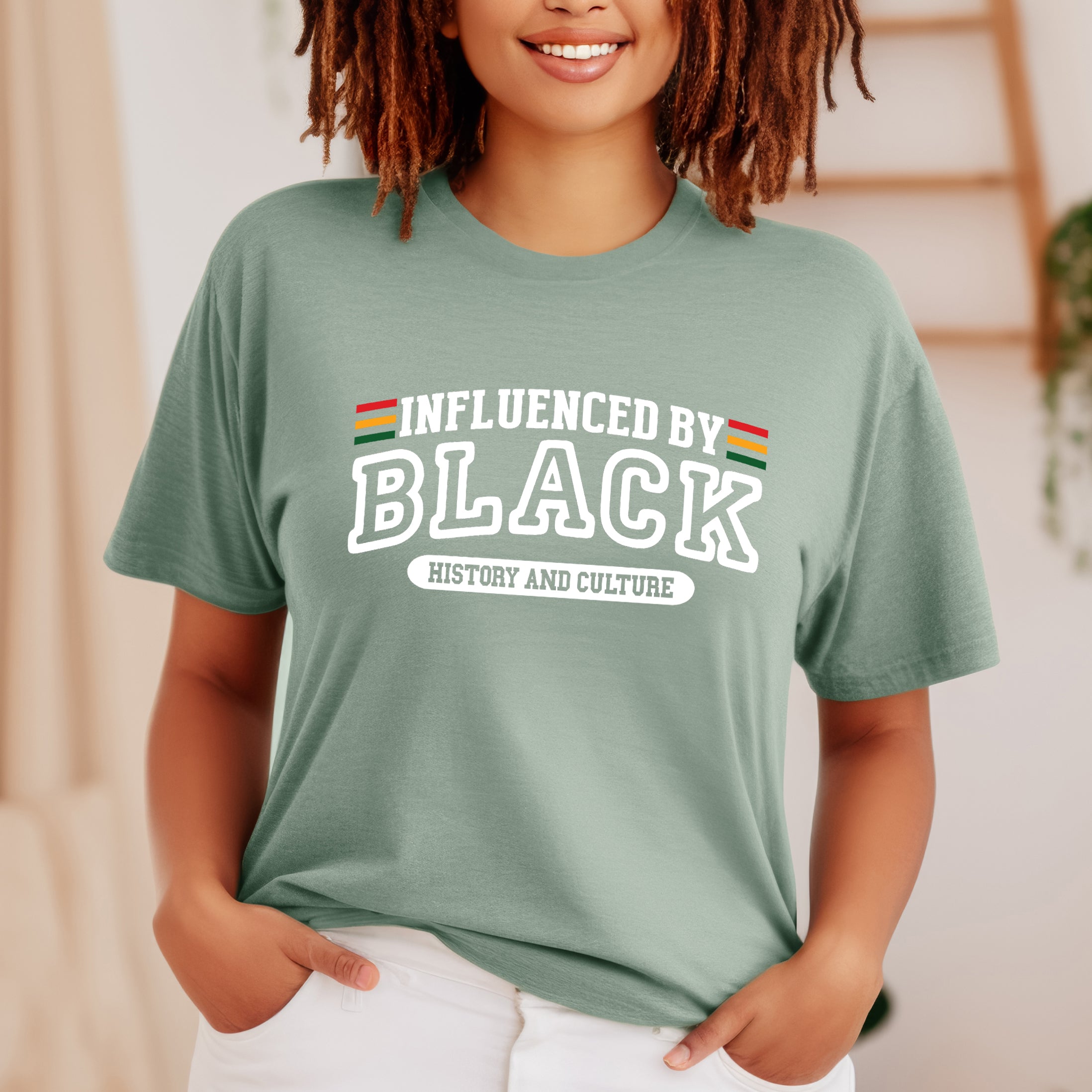 Influenced By Black History And Culture White | Short Sleeve Graphic Tee