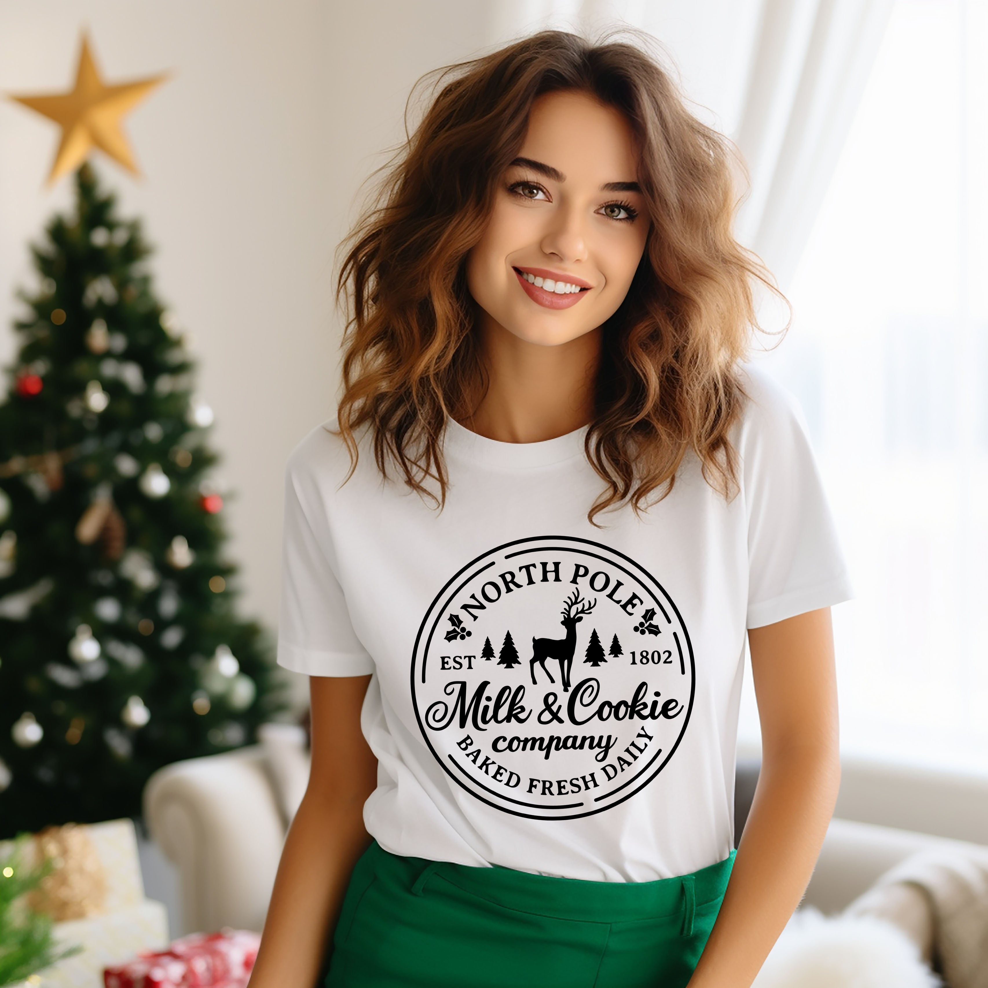 North Pole Milk And Cookie Co Circle | Short Sleeve Crewneck