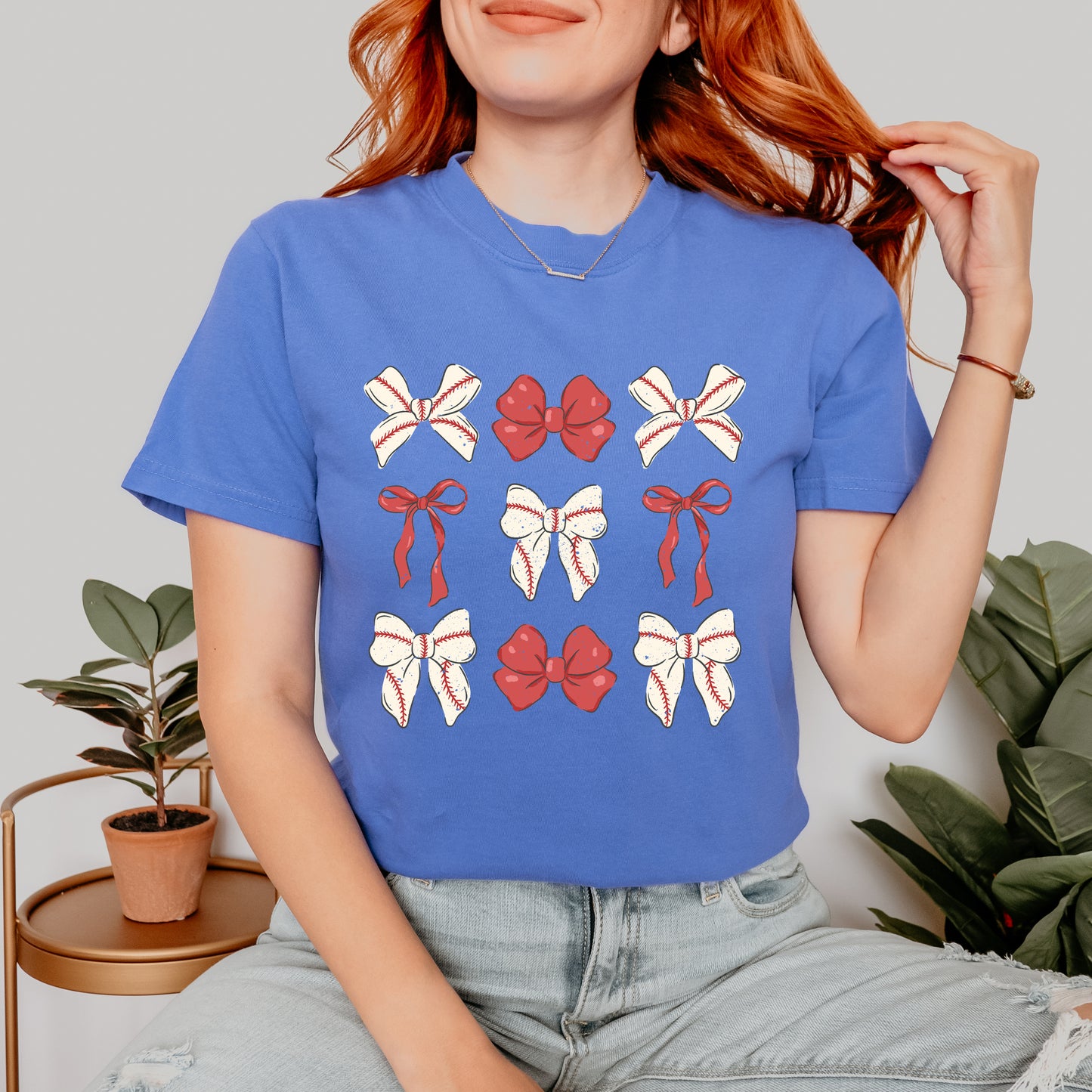 Coquette Baseball Bow Chart | Garment Dyed Short Sleeve Tee