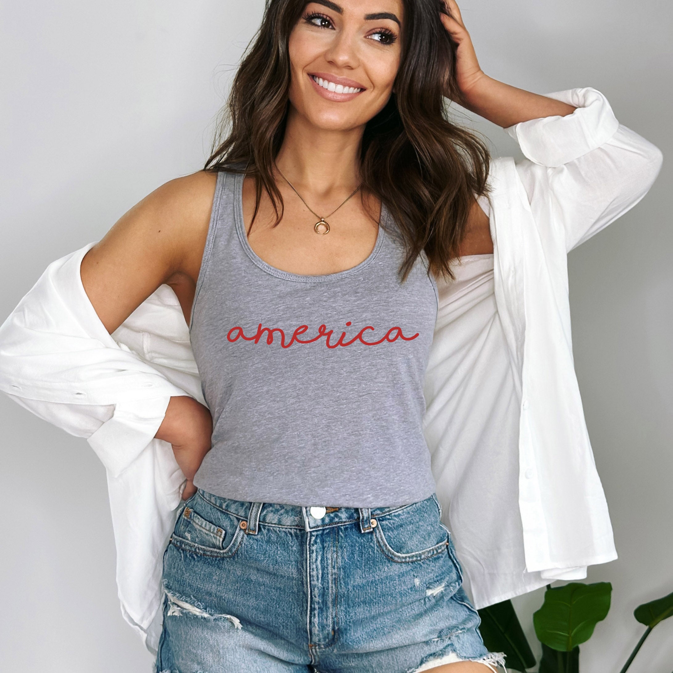 America - Cursive | Racerback Tank