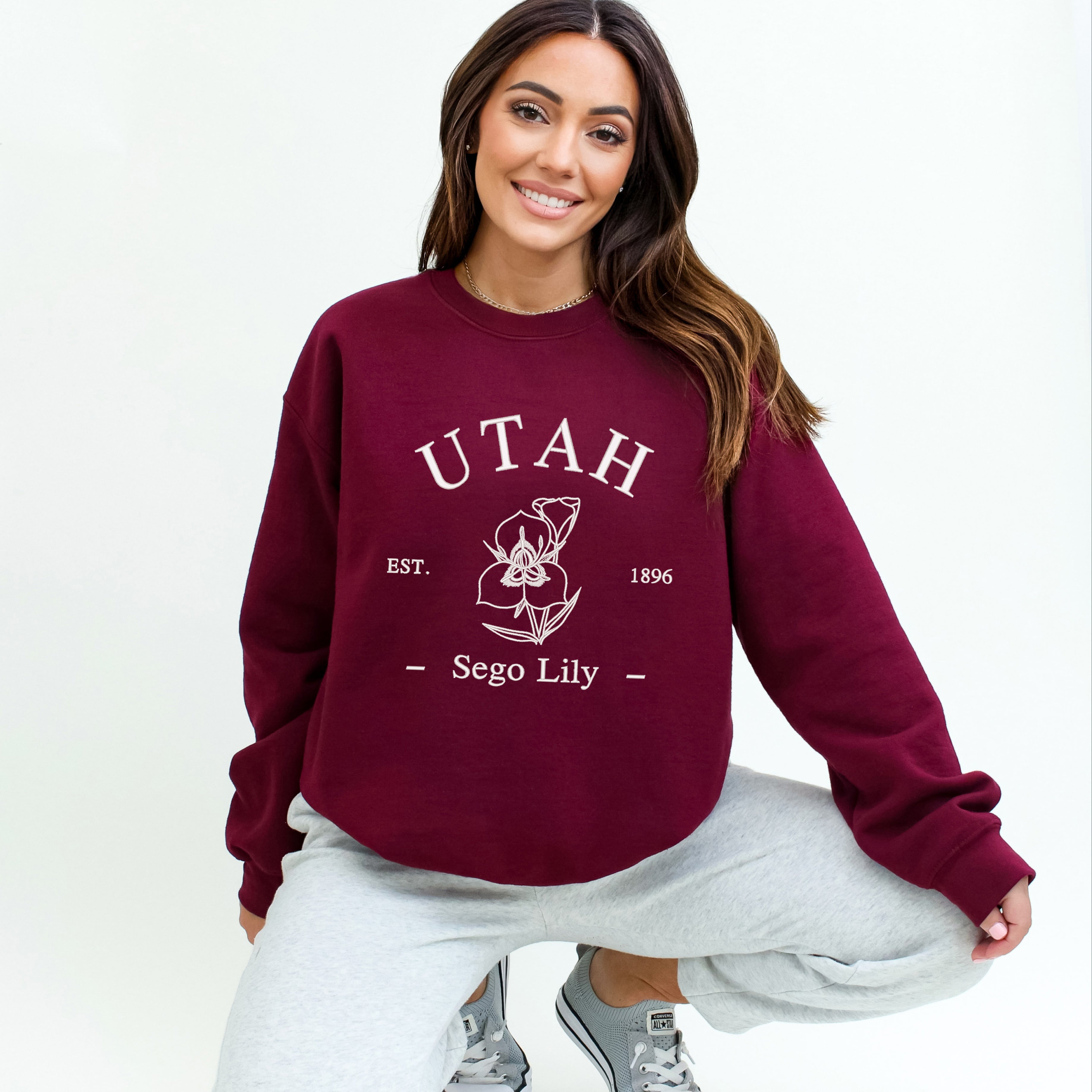 Embroidered Utah Sego Flower | Sweatshirt