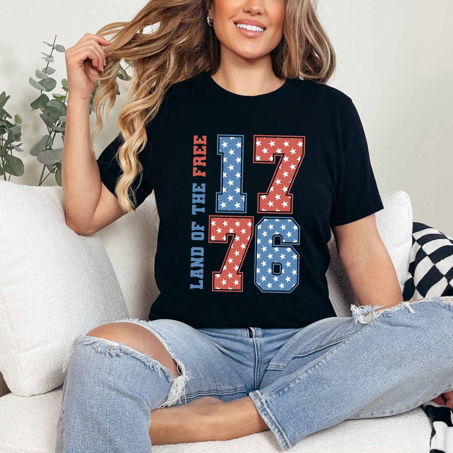 Land Of The Free Retro Stars | Short Sleeve Graphic Tee