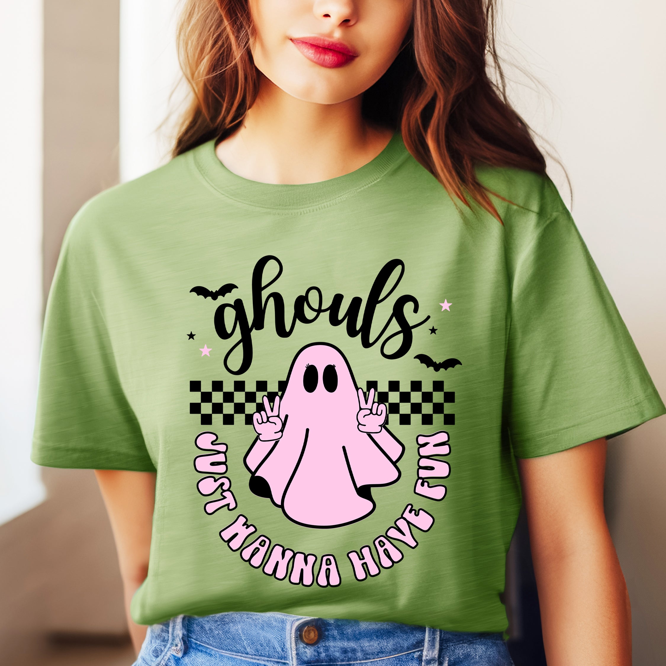 Just Wanna Have Fun Checkered | Short Sleeve Crew Neck