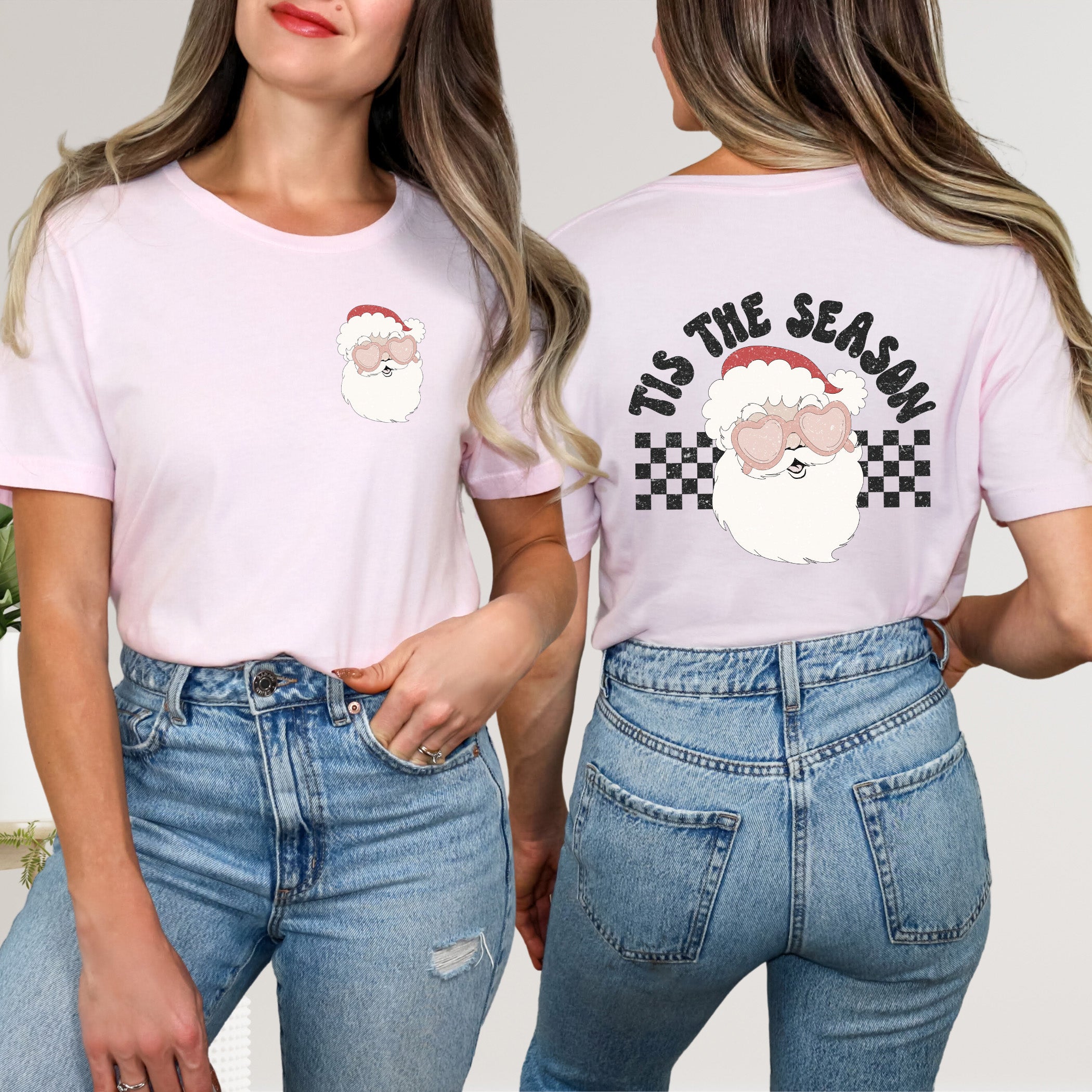 Tis The Season Santa | Front & Back Short Sleeve Graphic Tee