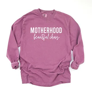 Motherhood Beautiful Chaos | Garment Dyed Long Sleeve