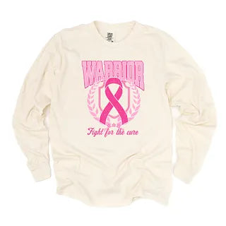 Pink Ribbon Warrior | Garment Dyed Long Sleeve