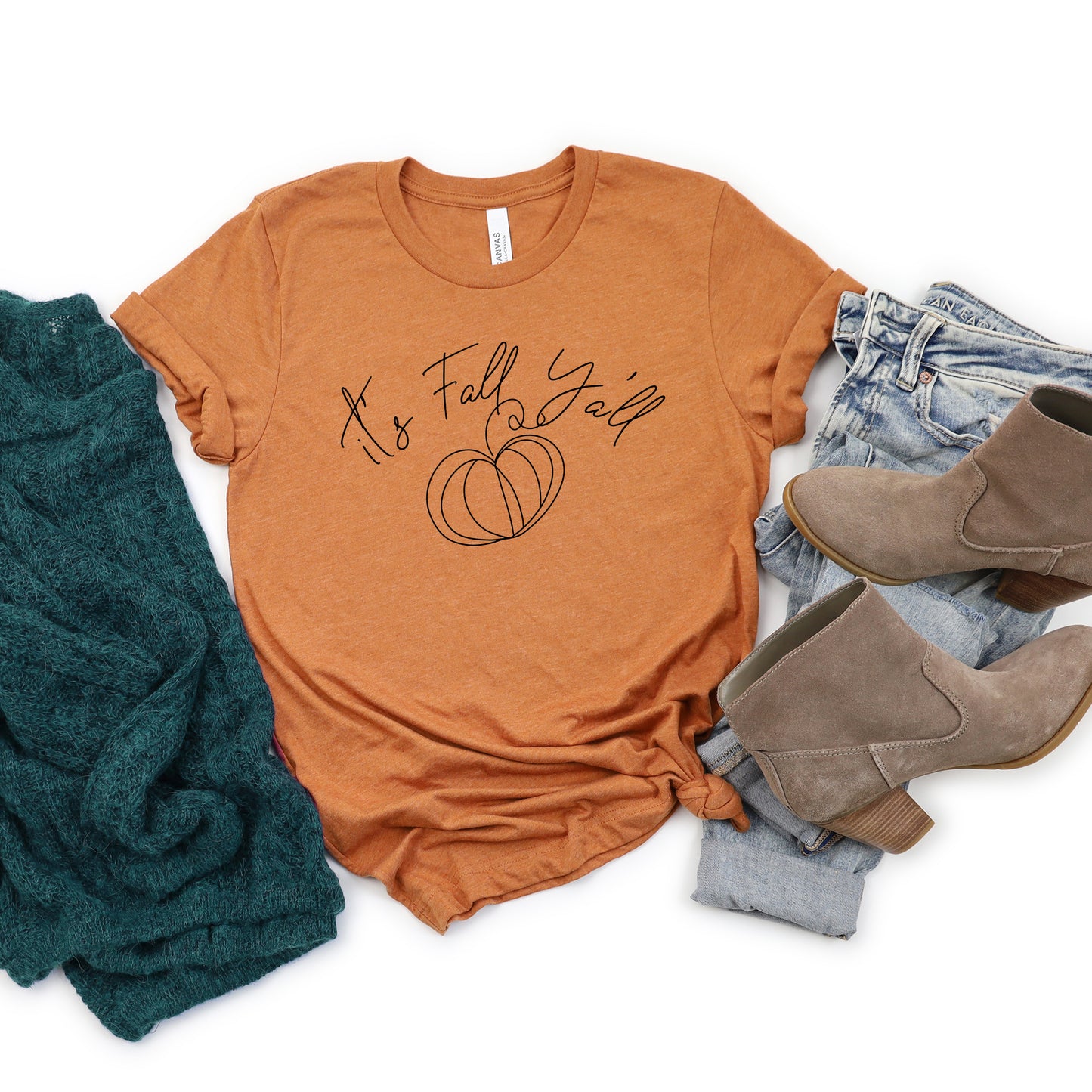 It's Fall Y'all Cursive | Short Sleeve Crew Neck