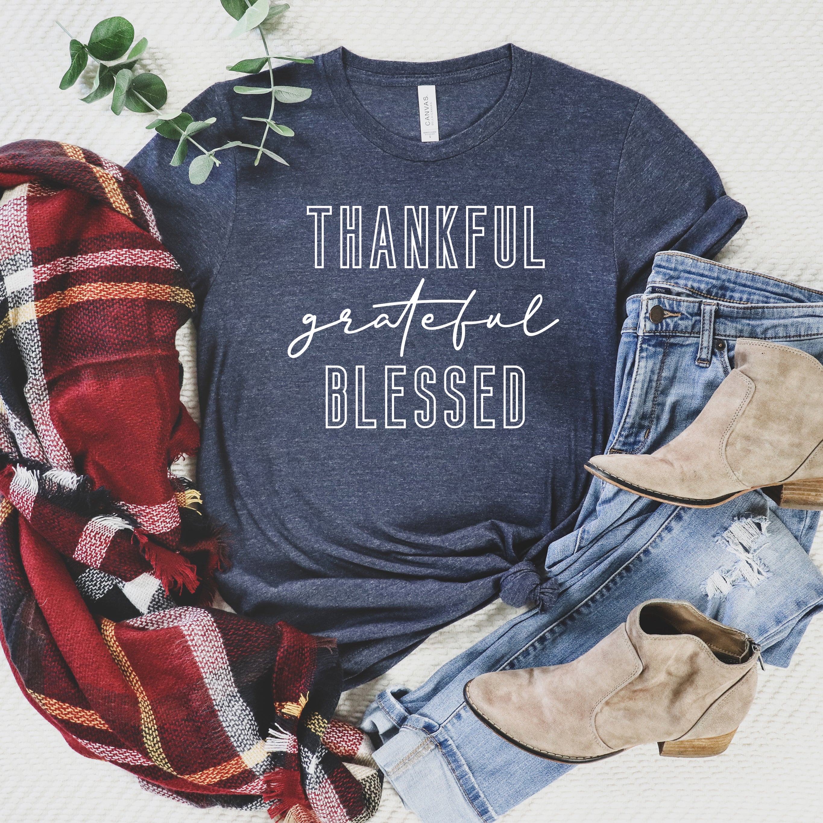 Thankful Grateful Blessed | Short Sleeve Graphic Tee
