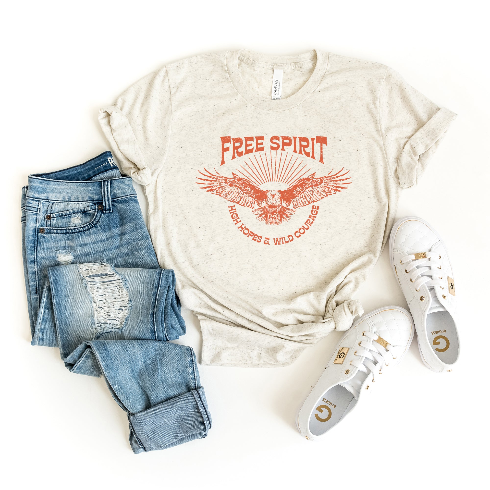 Free Spirit Distressed Eagle | Short Sleeve Graphic Tee