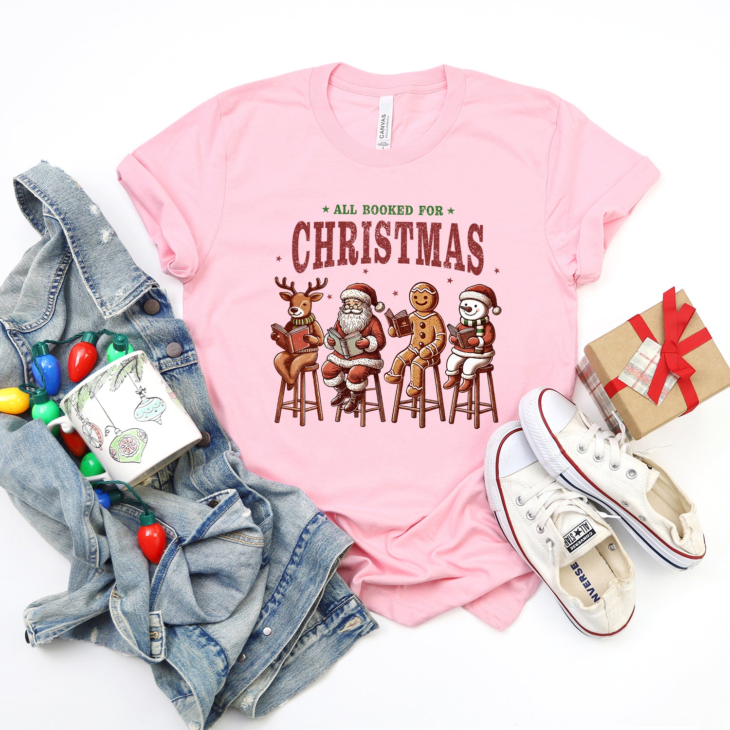 Booked For Christmas Stool | Short Sleeve Graphic Tee