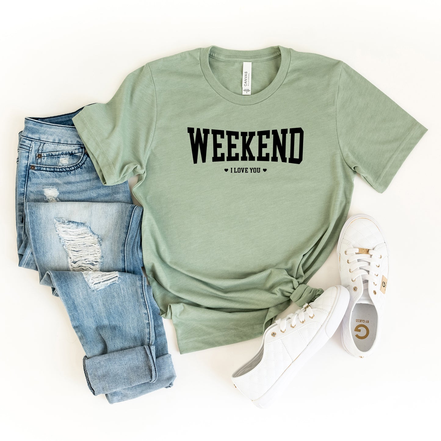 Weekend I love You Heart | Short Sleeve Graphic Tee