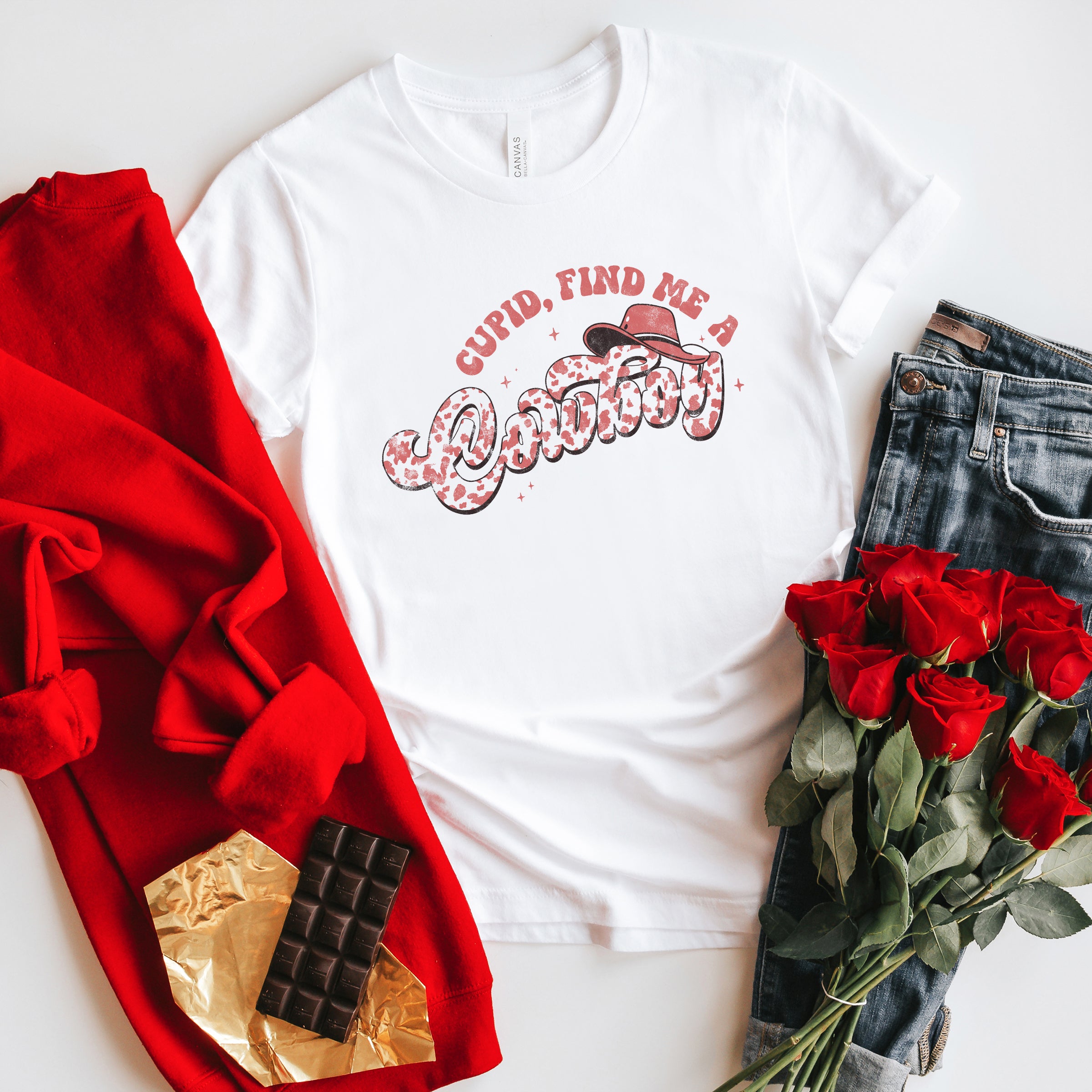 Cupid Find Me A Cowboy | Short Sleeve Graphic Tee