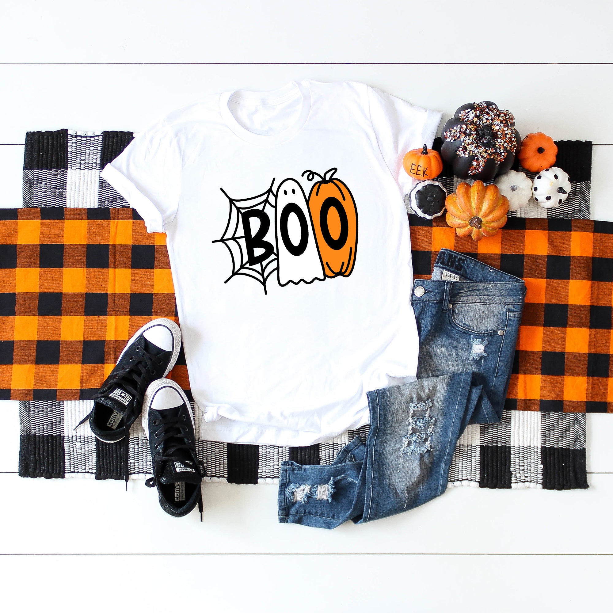 Boo Web Ghost | Short Sleeve Crew Neck