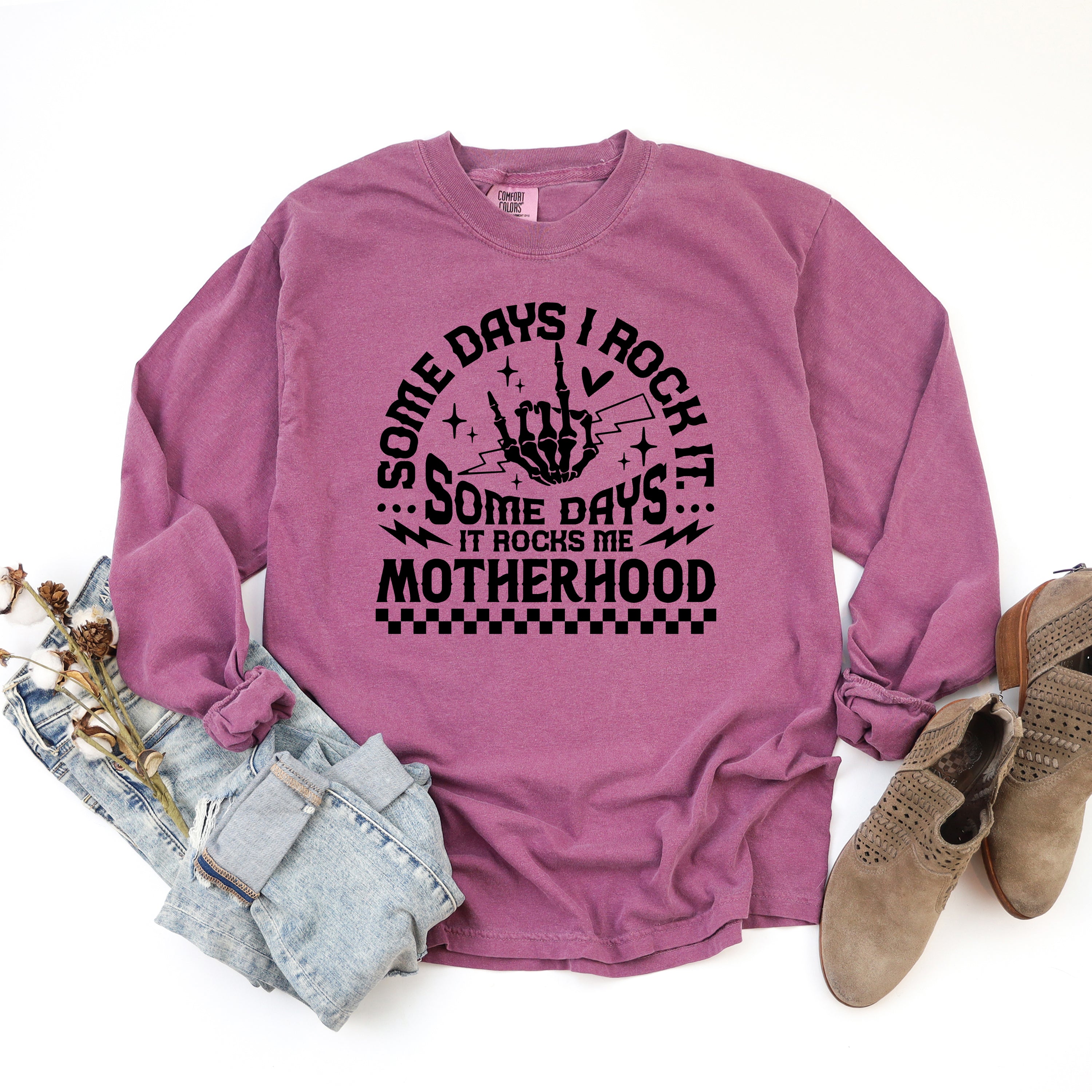 I Rock Motherhood | Garment Dyed Long Sleeve