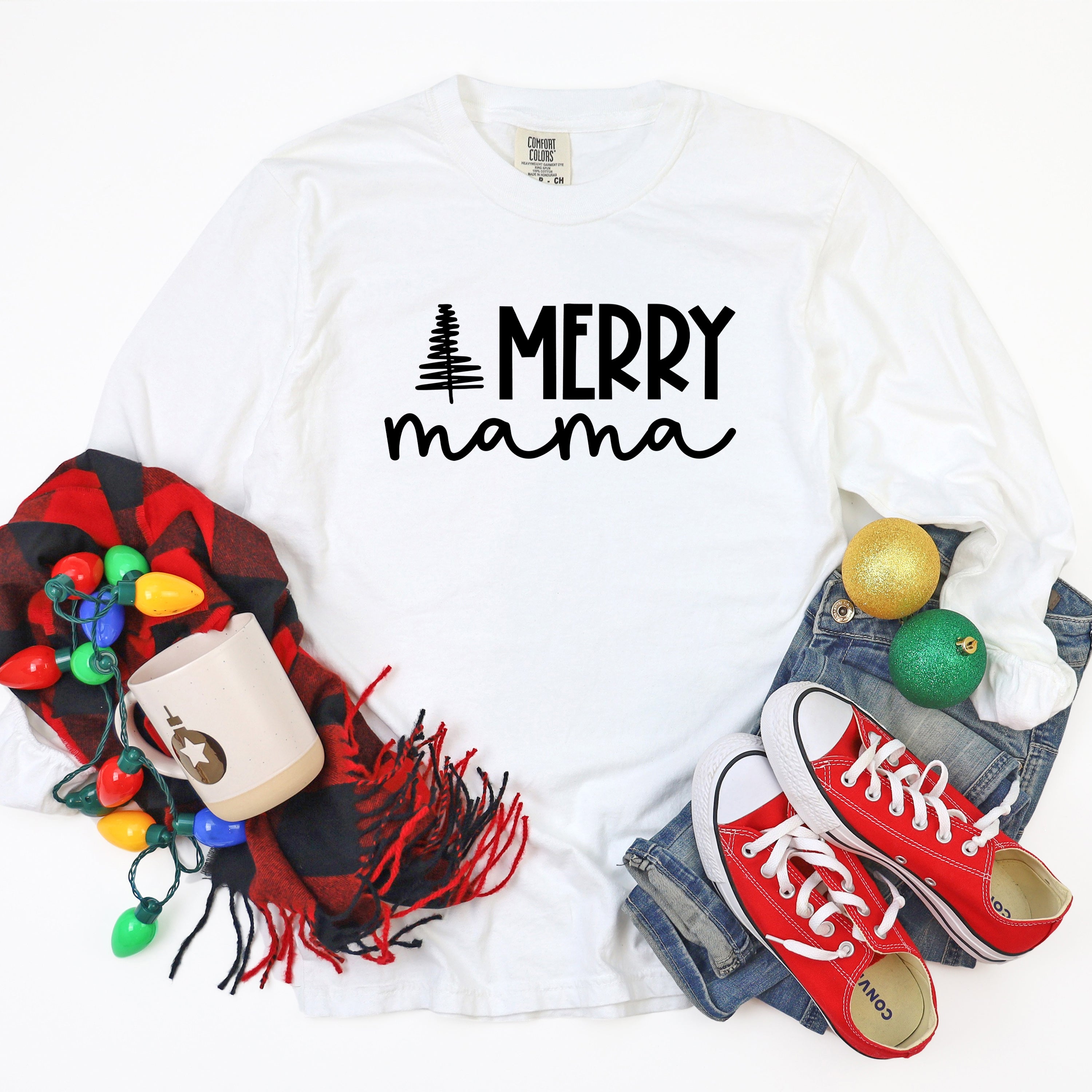 Merry Mama Tree | Garment Dyed Long Sleeve