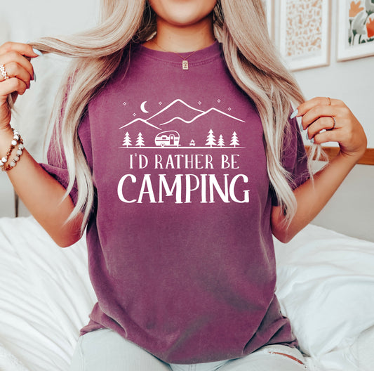 Rather Be Camping Camper | Garment Dyed Short Sleeve Tee