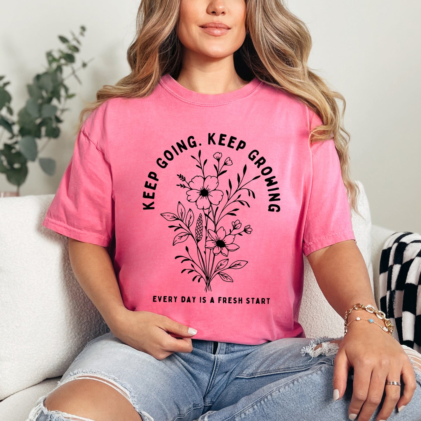 Keep Going Keep Growing | Garment Dyed Short Sleeve Tee