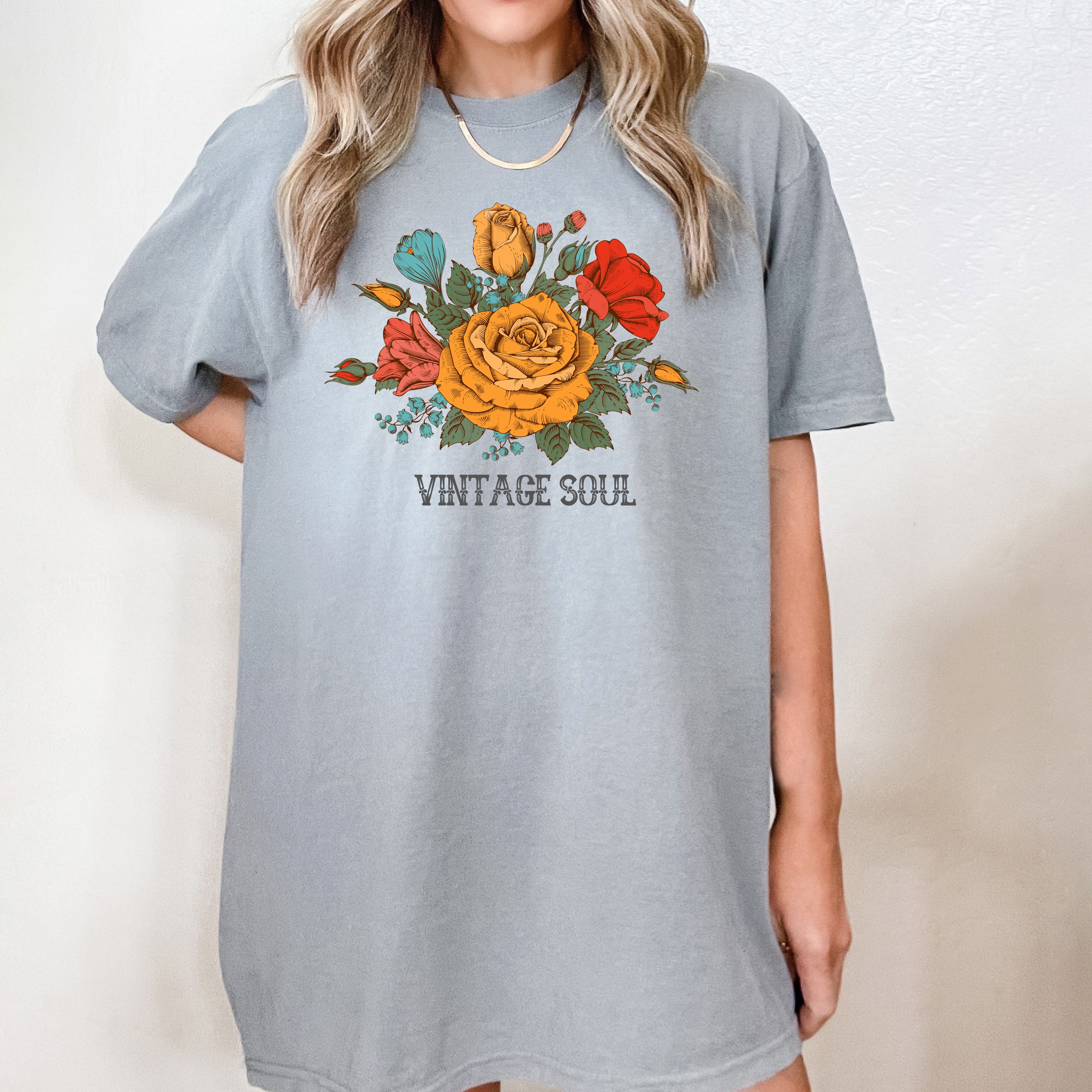 Vintage Soul Flowers | Garment Dyed Short Sleeve Tee