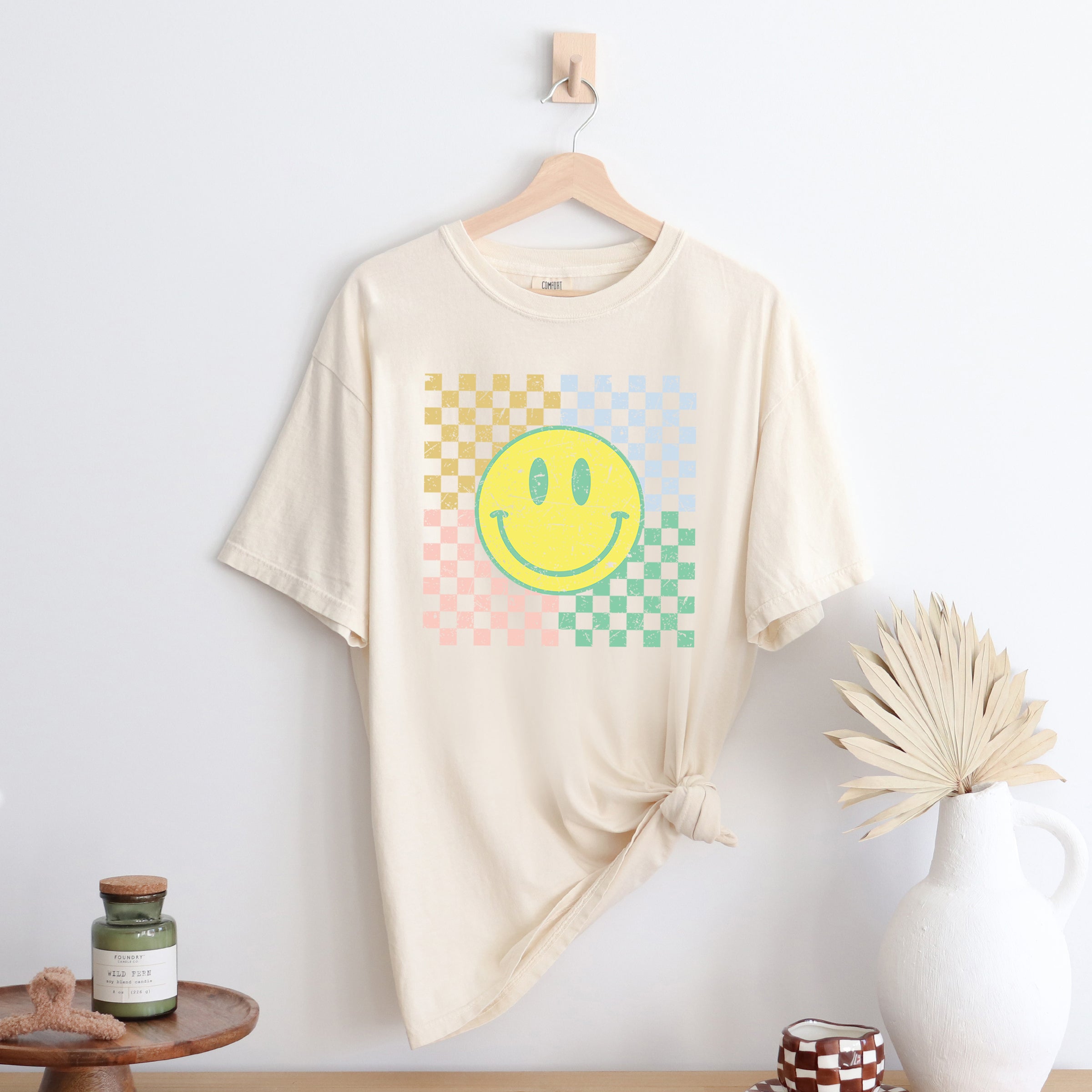 Four Square Smiley Face | Garment Dyed Short Sleeve Tee