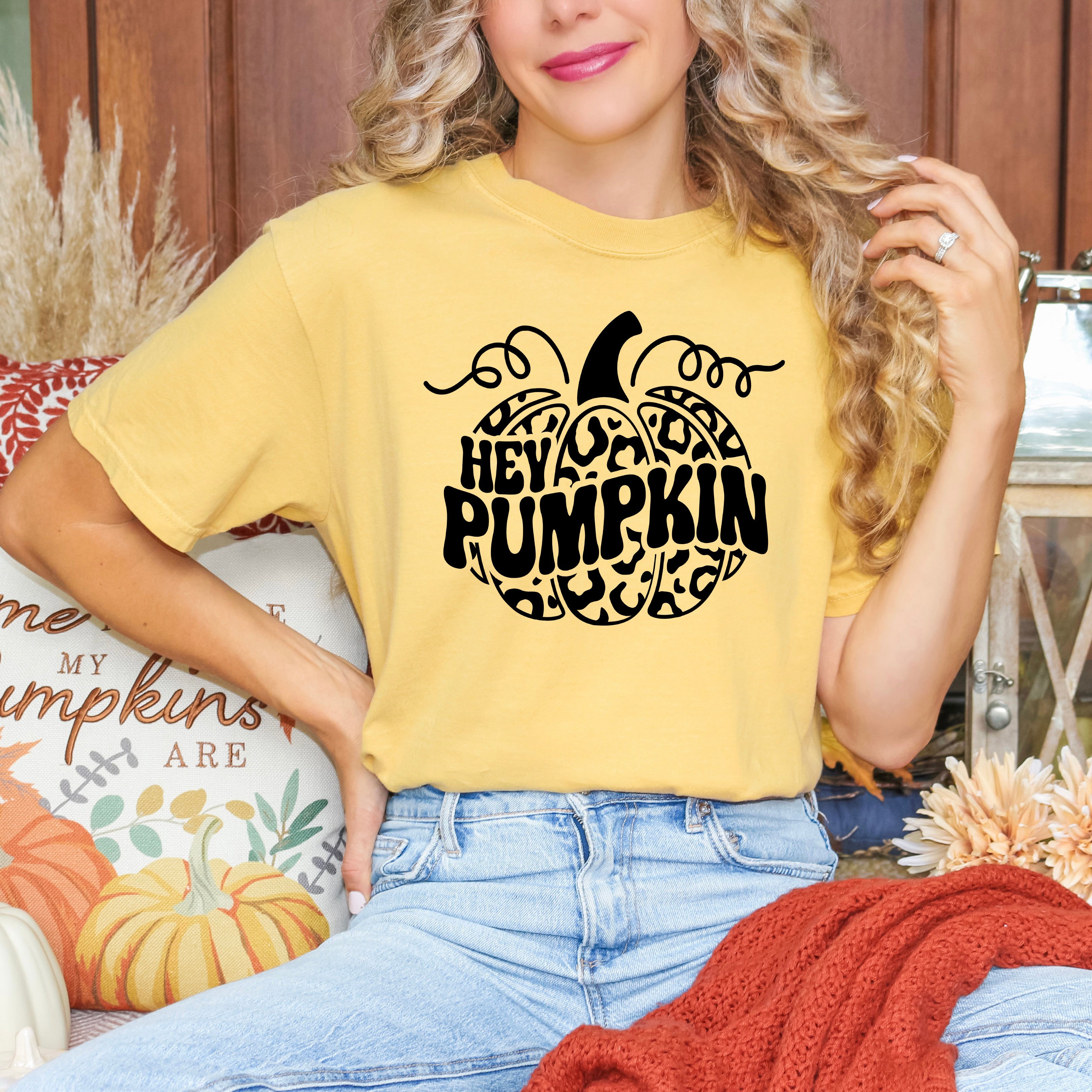 Leopard Hey Pumpkin | Garment Dyed Short Sleeve Tee