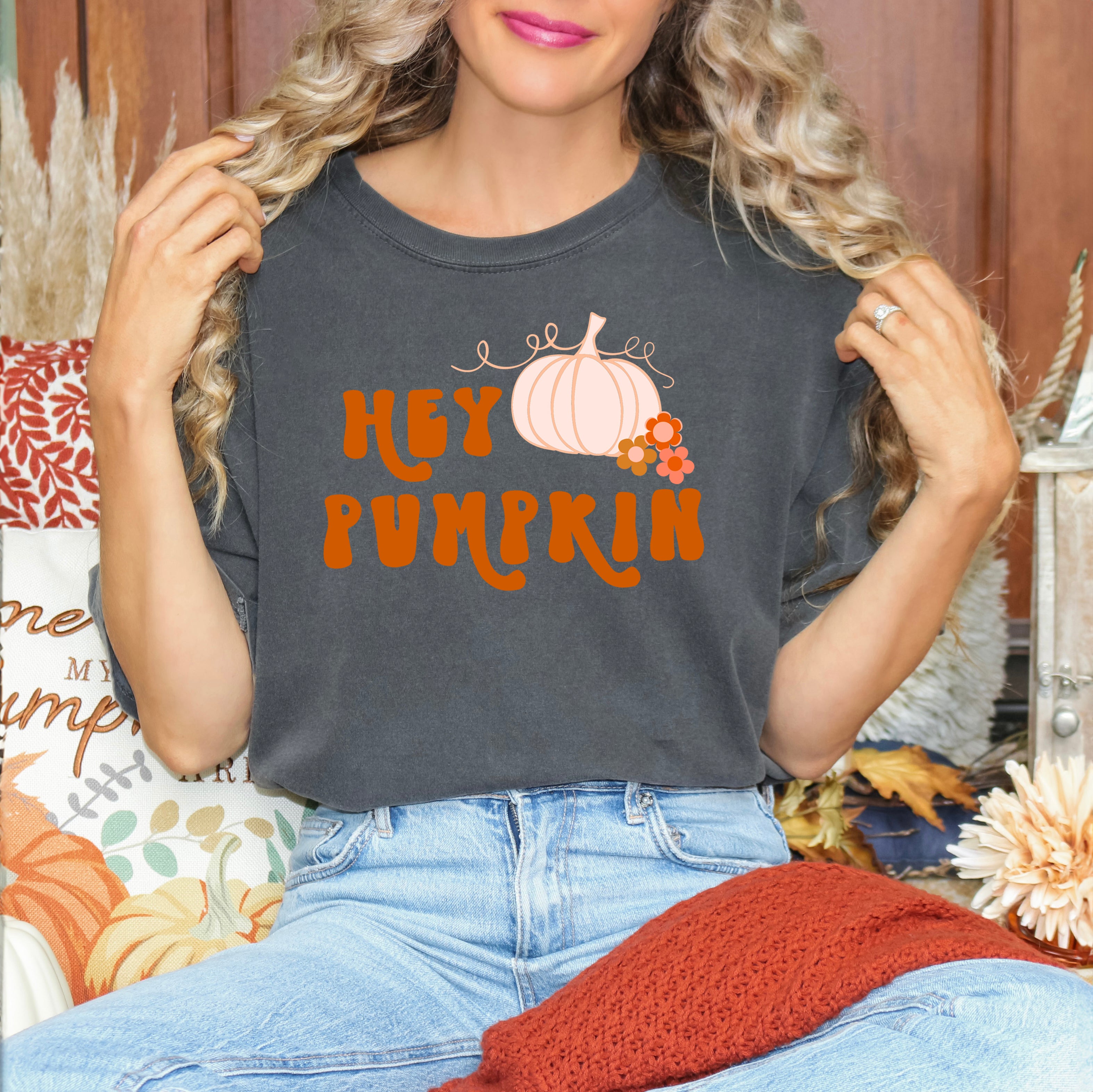 Hey Pumpkin Colorful | Garment Dyed Tee