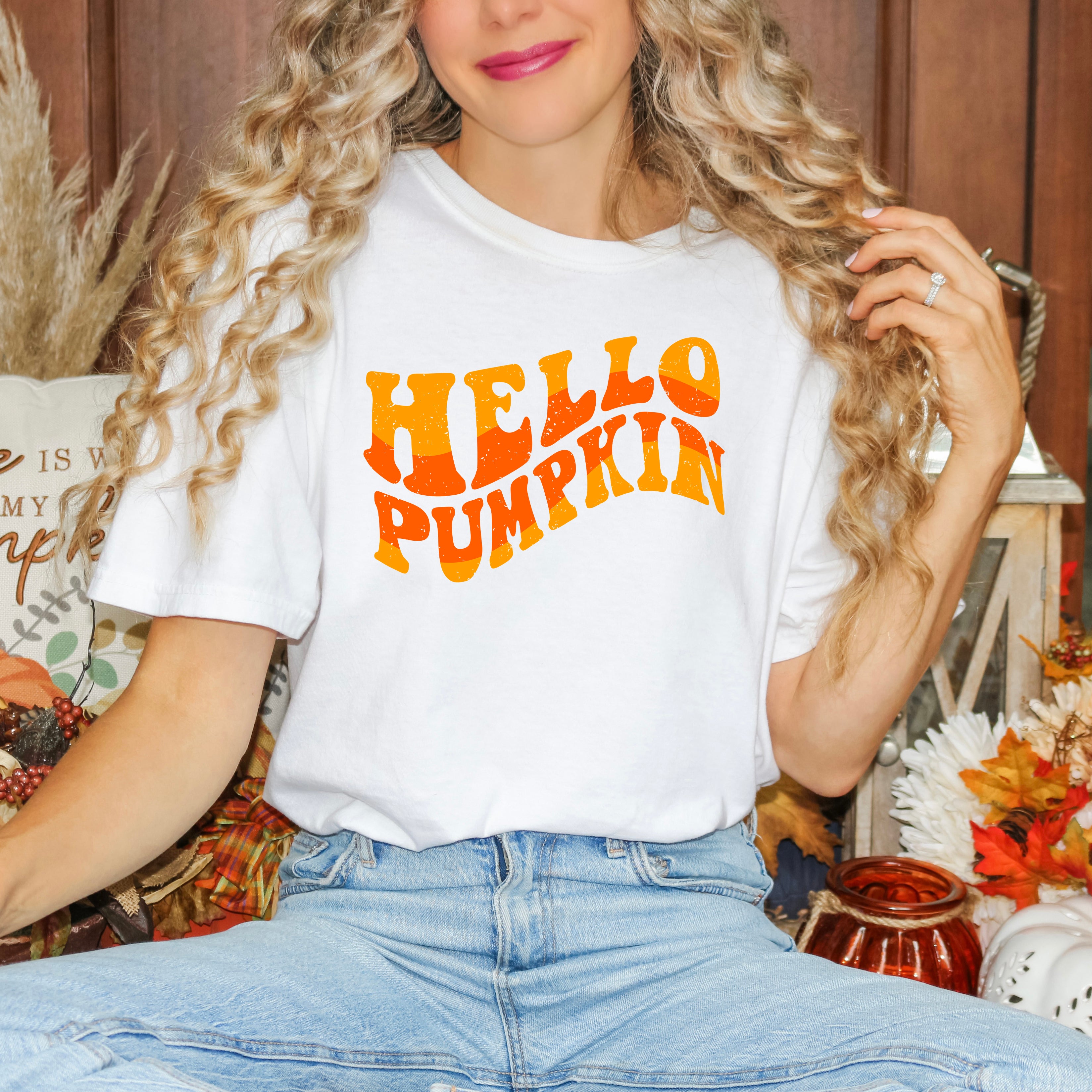Hello Pumpkin Wavy | Garment Dyed Tee