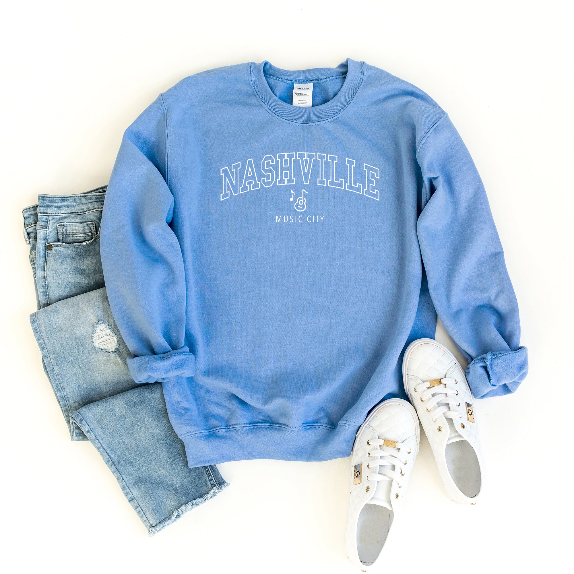 Nashville Music City Curved | Sweatshirt