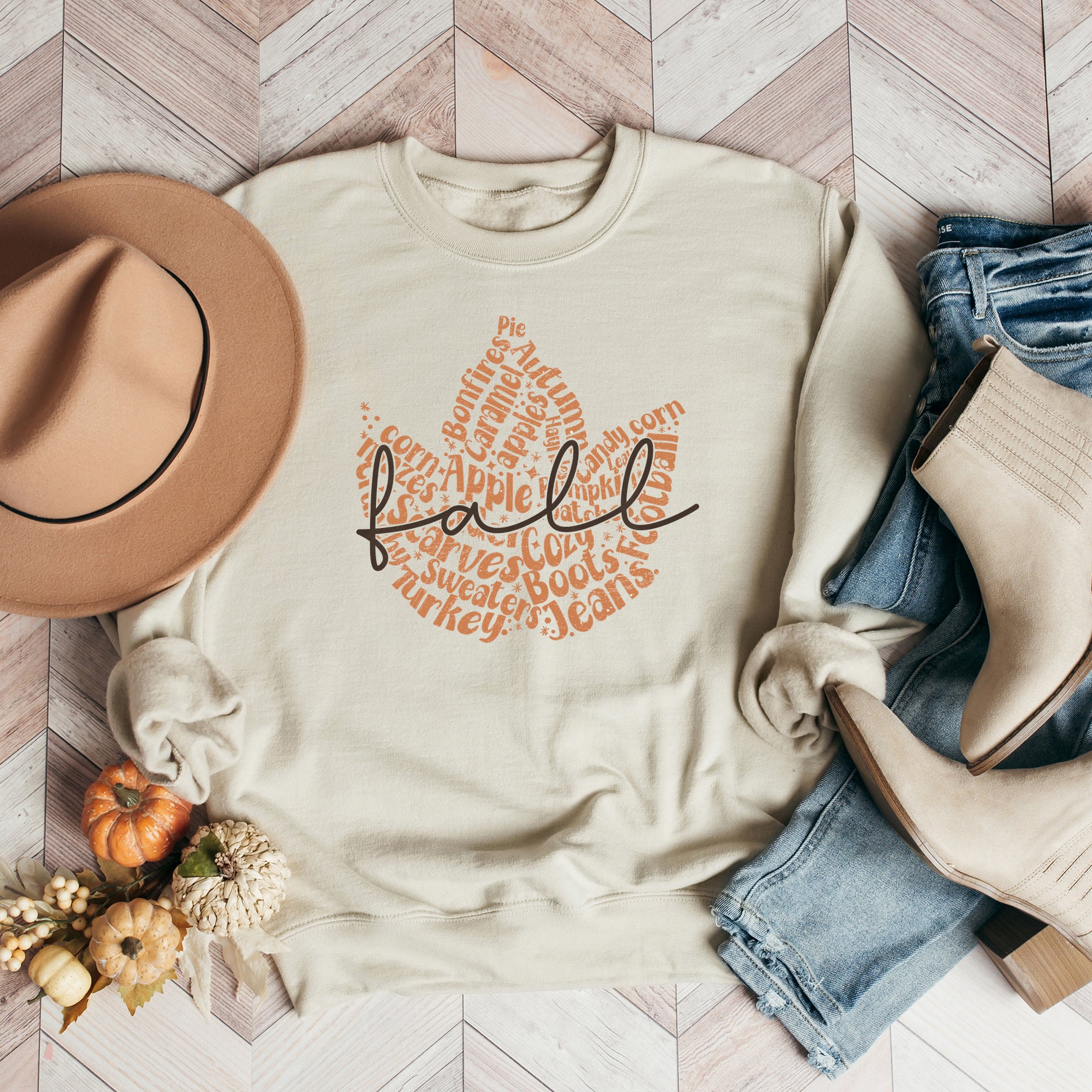 Cursive Fall Leaf | Sweatshirt
