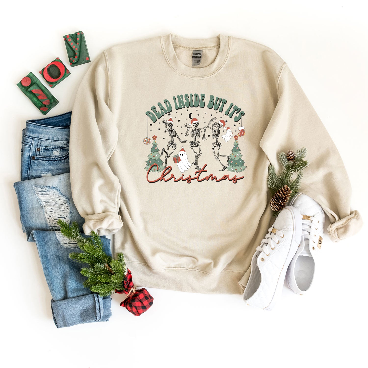 Dead Inside Christmas Skeleton | Sweatshirt