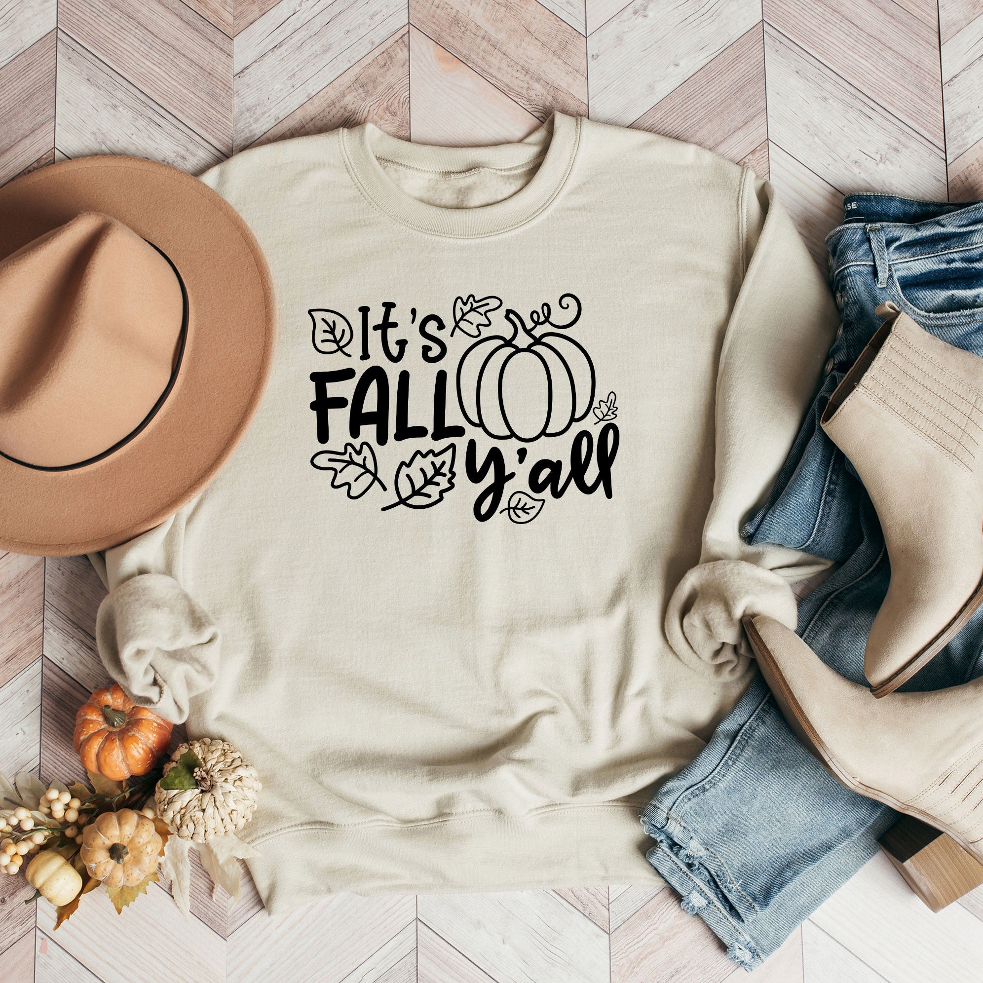 It's Fall Y'all Leaves | Sweatshirt