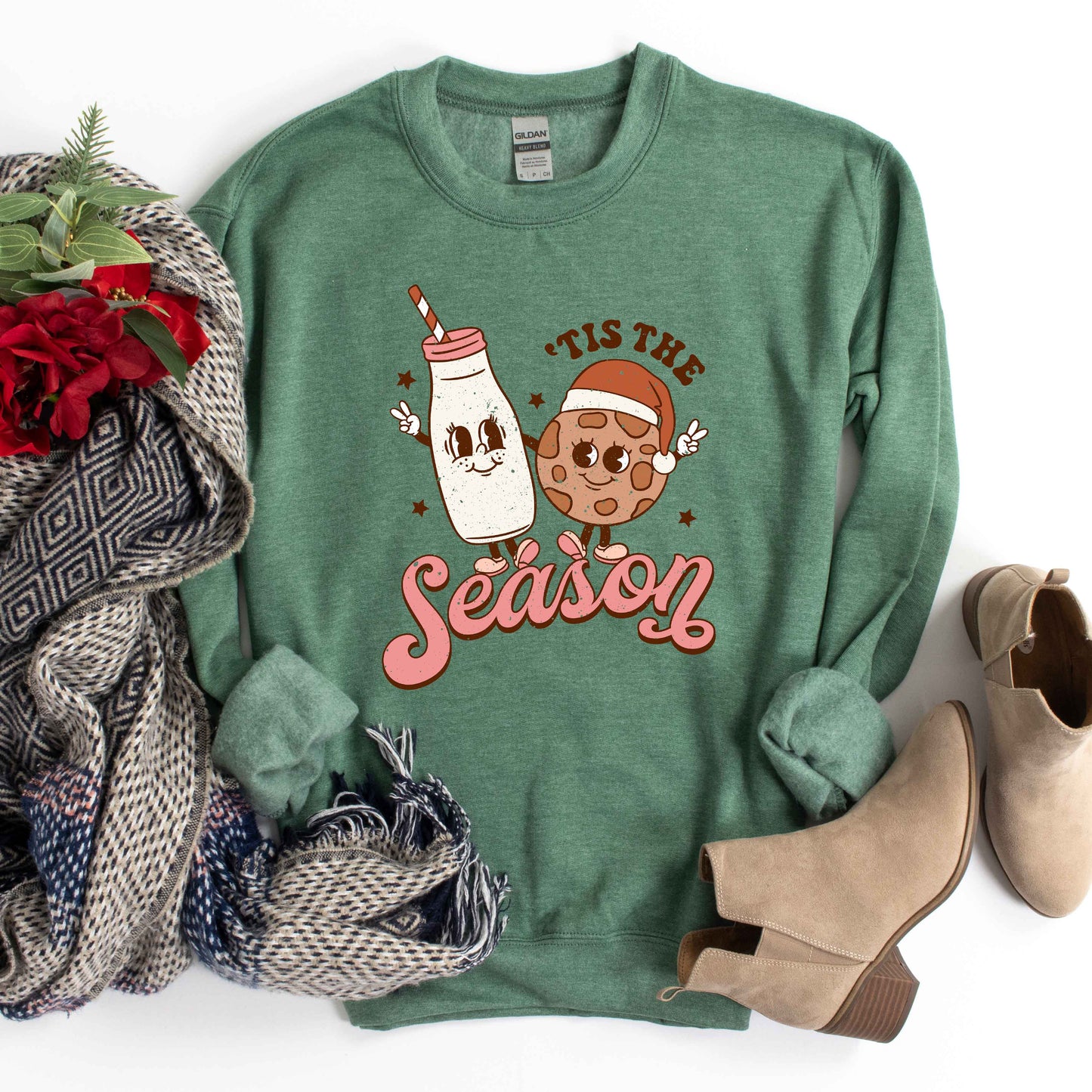 Tis The Season Milk And Cookie | Sweatshirt