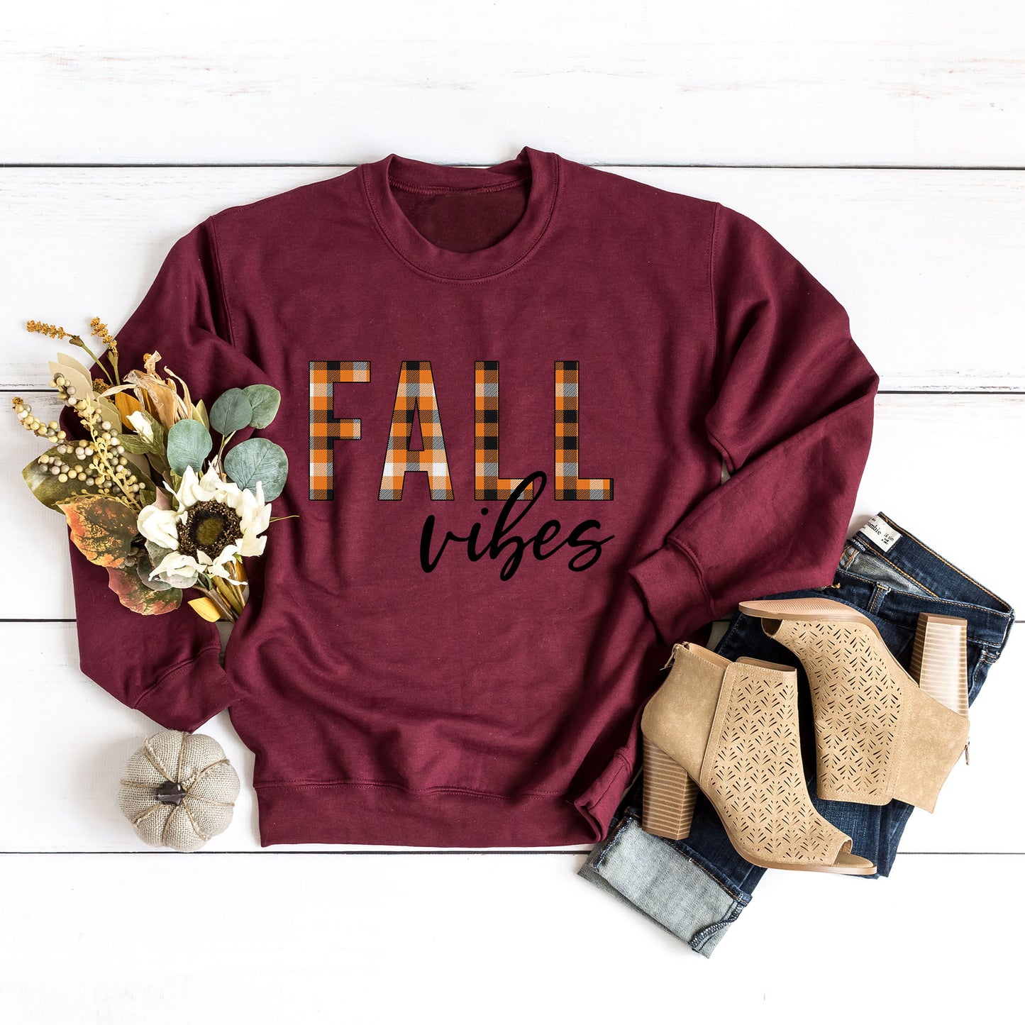 Fall Vibes Plaid | Sweatshirt