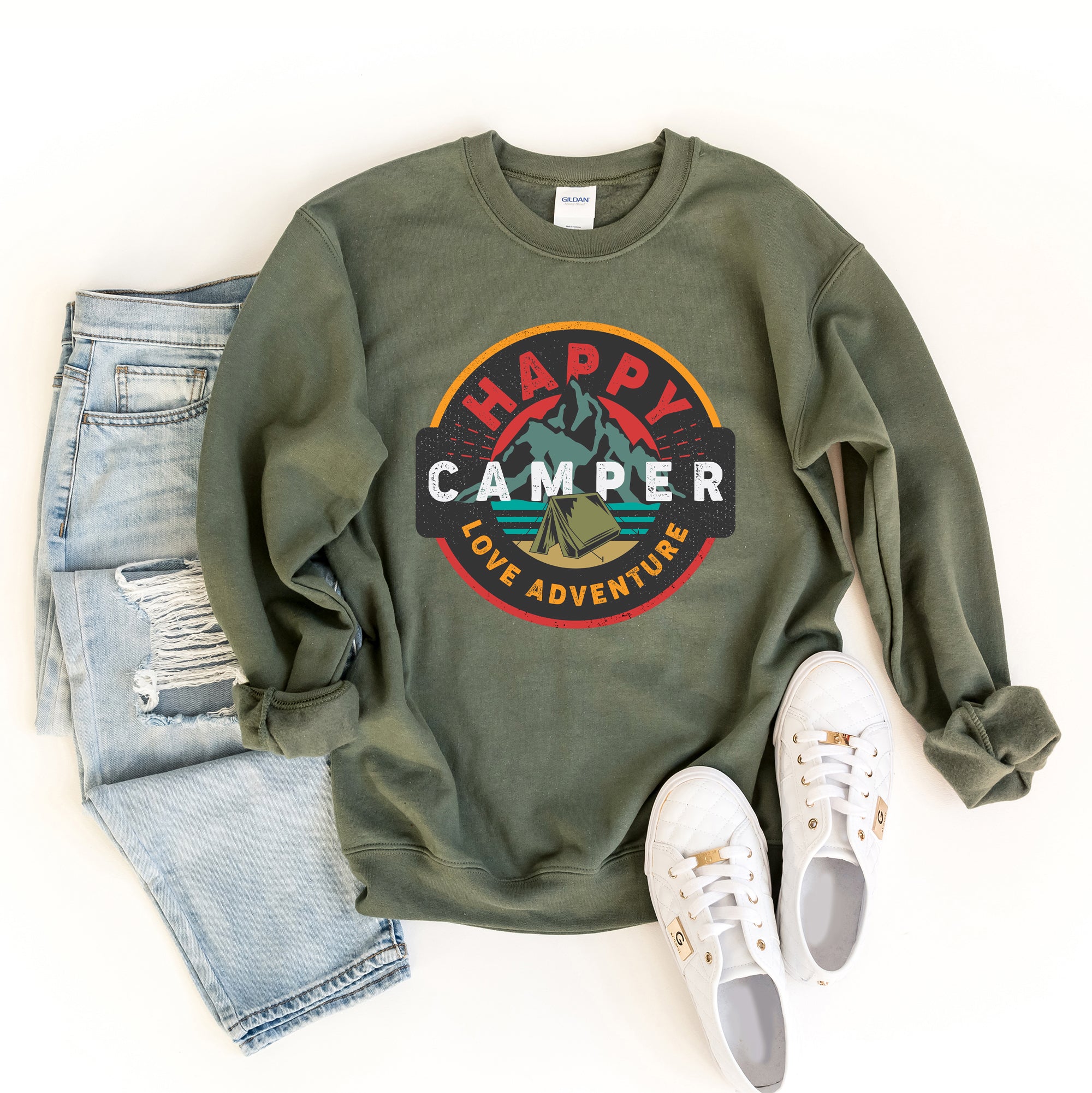 Happy Camper Badge | Sweatshirt