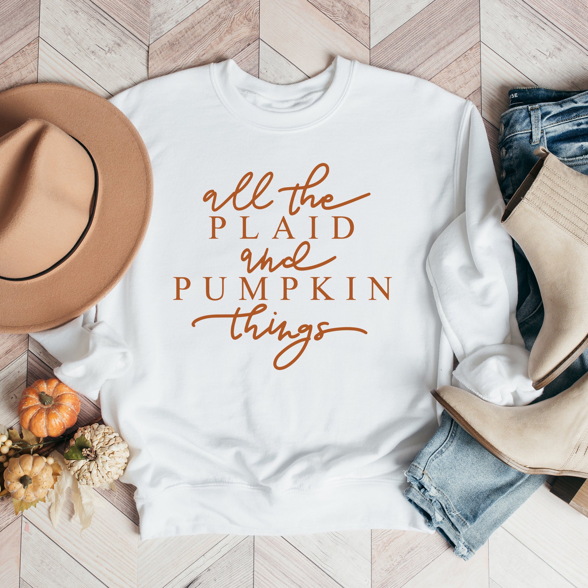 All the Plaid and Pumpkin Things | Sweatshirt