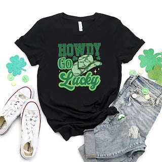 Howdy Go Lucky Cowboy Hat | Short Sleeve Graphic Tee