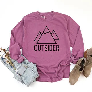 Outsider Mountains | Garment Dyed Long Sleeve