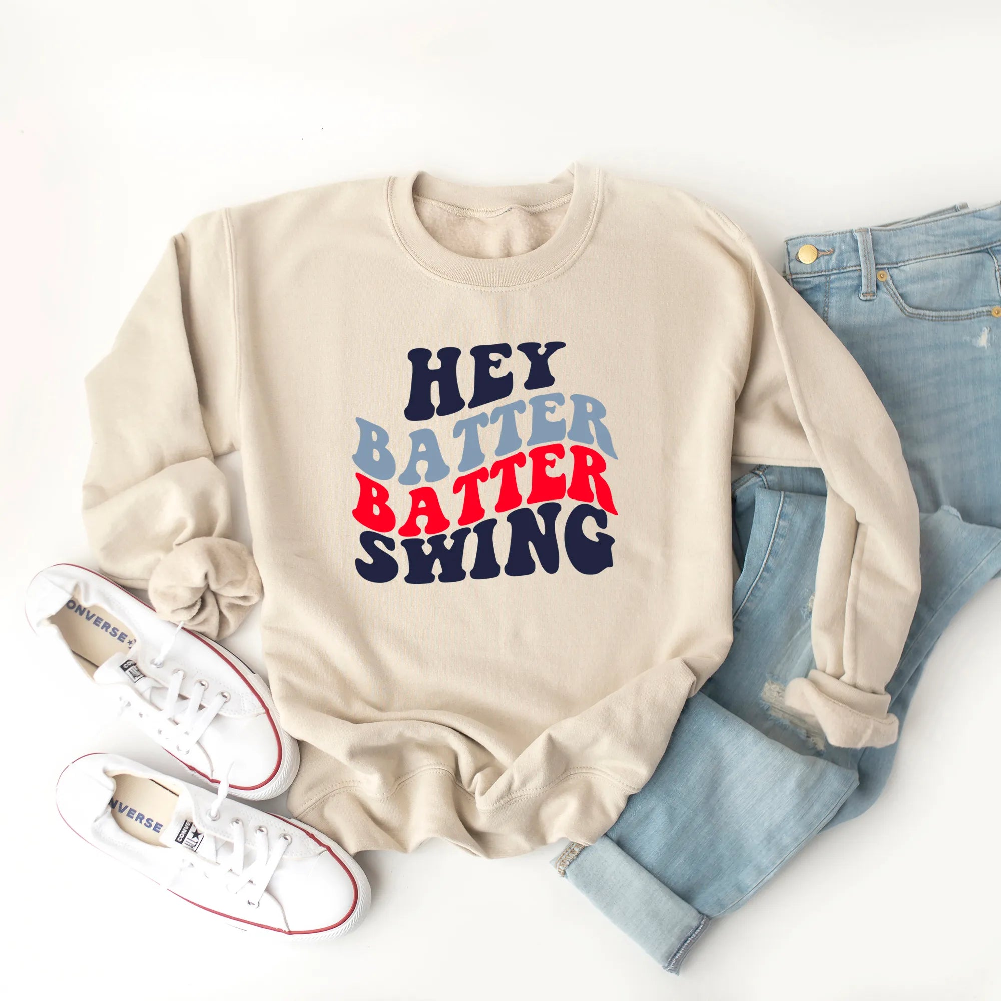 Batter Batter Swing Stacked | Sweatshirt