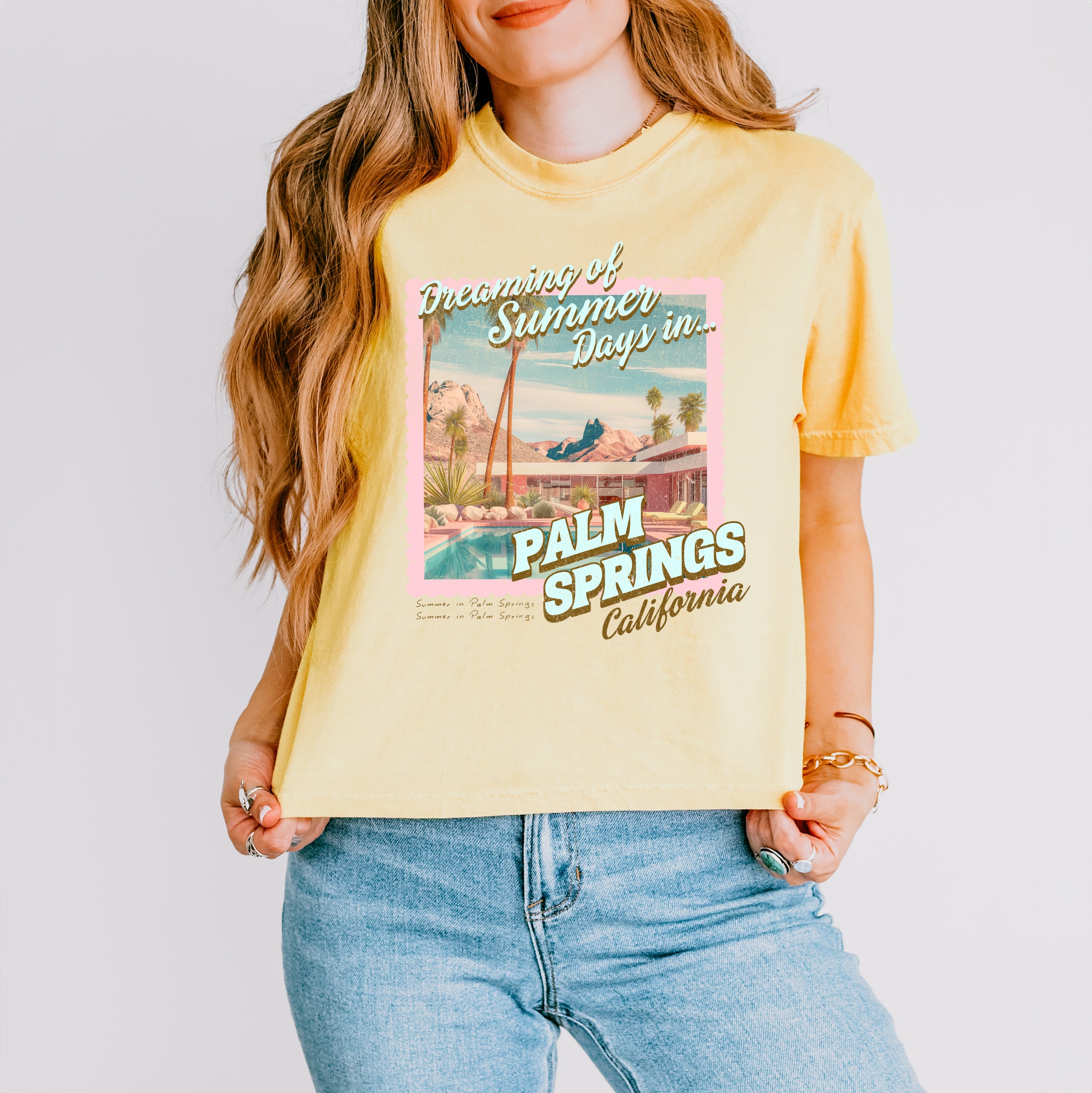 Dreaming Of Palm Springs | Relaxed Fit Cropped Tee