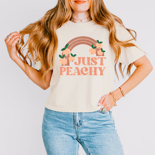 Just Peachy Rainbow | Relaxed Fit Cropped Tee